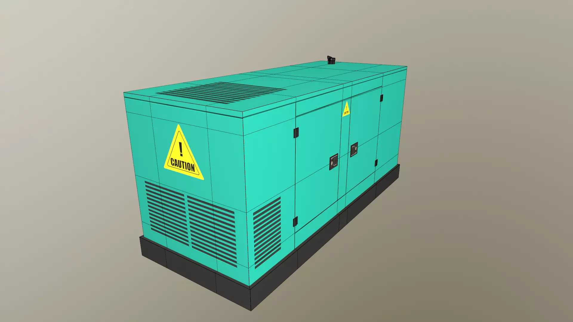 Industrial Power Generator Low Poly Low-poly 3D model_25