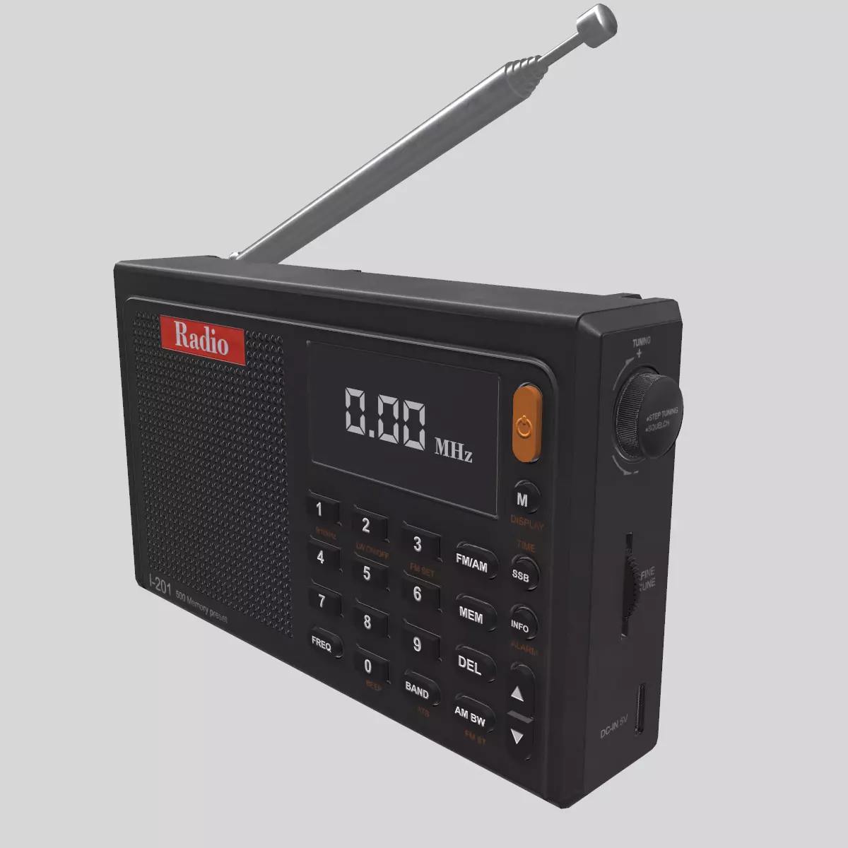 Radio Low Poly Low-poly 3D model_1