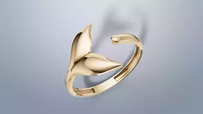 Minimal Whale Tail Ring 