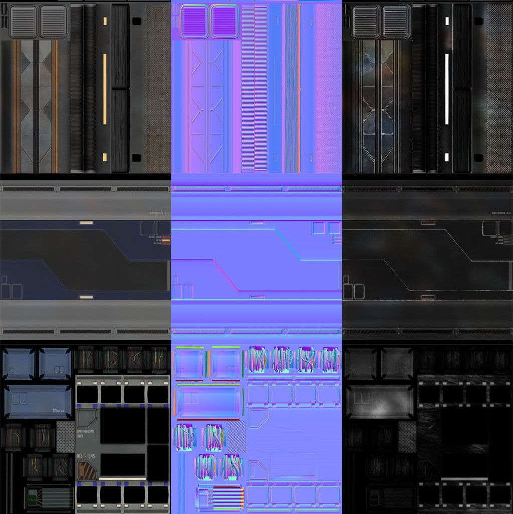 SciFi Modular Panels and Elements Low-poly 3D model_4