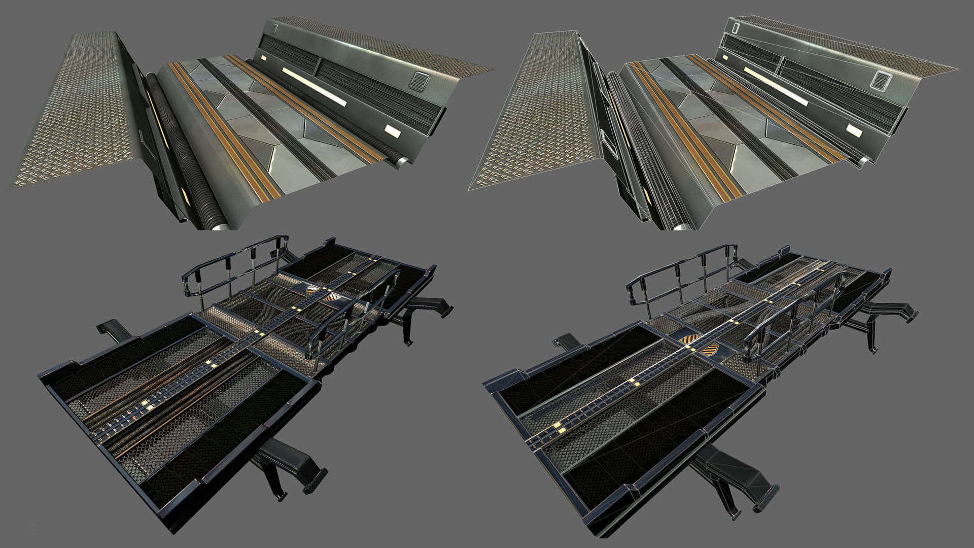 SciFi Modular Panels and Elements Low-poly 3D model_3