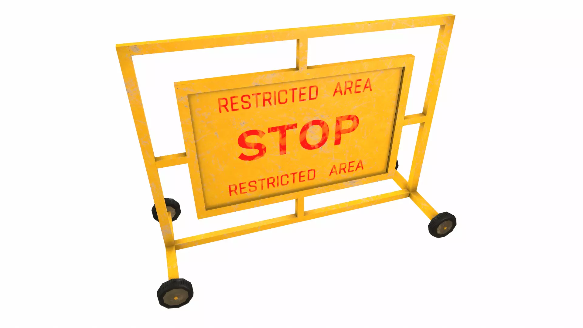 Stop Barricade Low Poly Low-poly 3D model_16