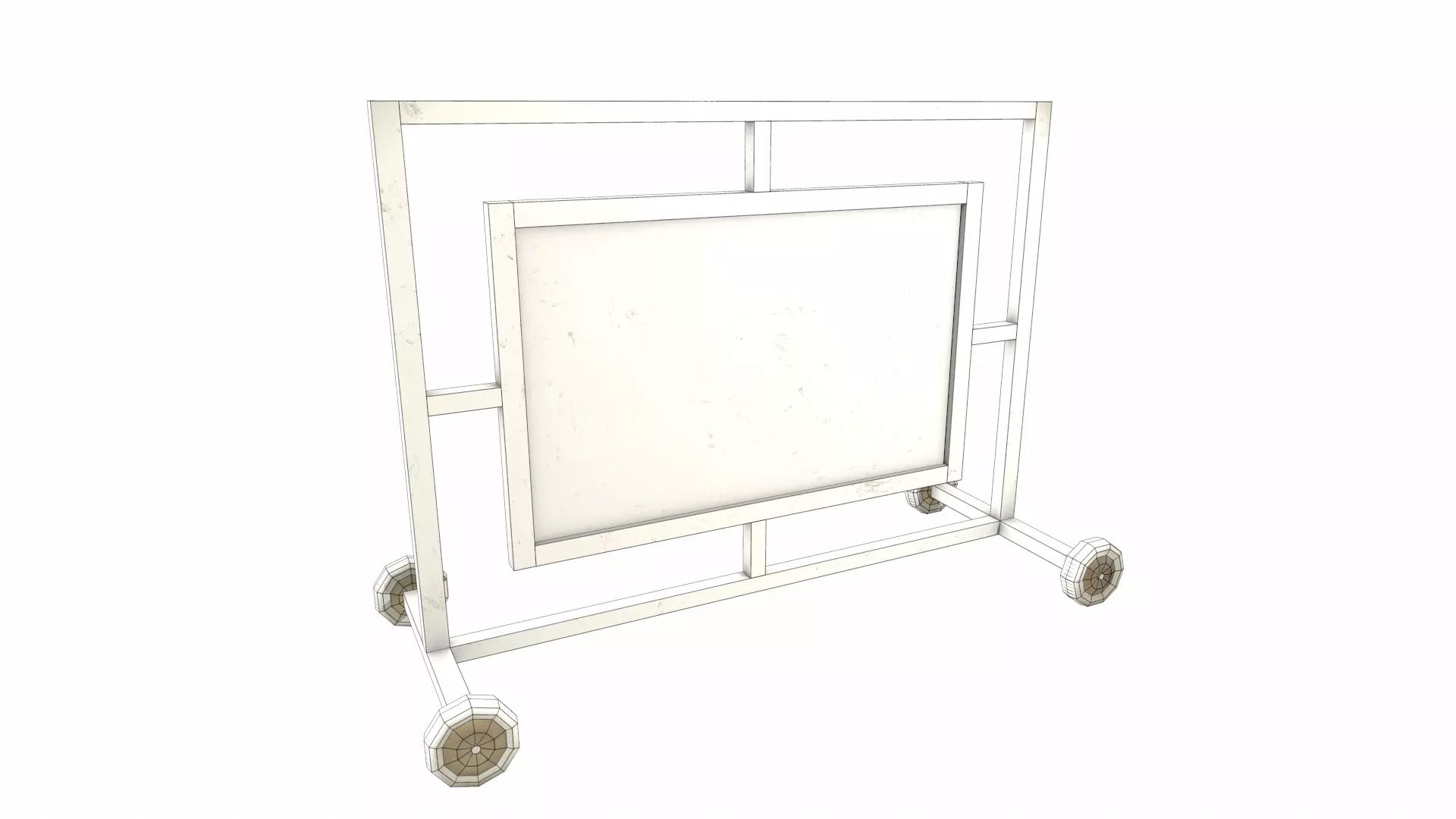 Stop Barricade Low Poly Low-poly 3D model_29