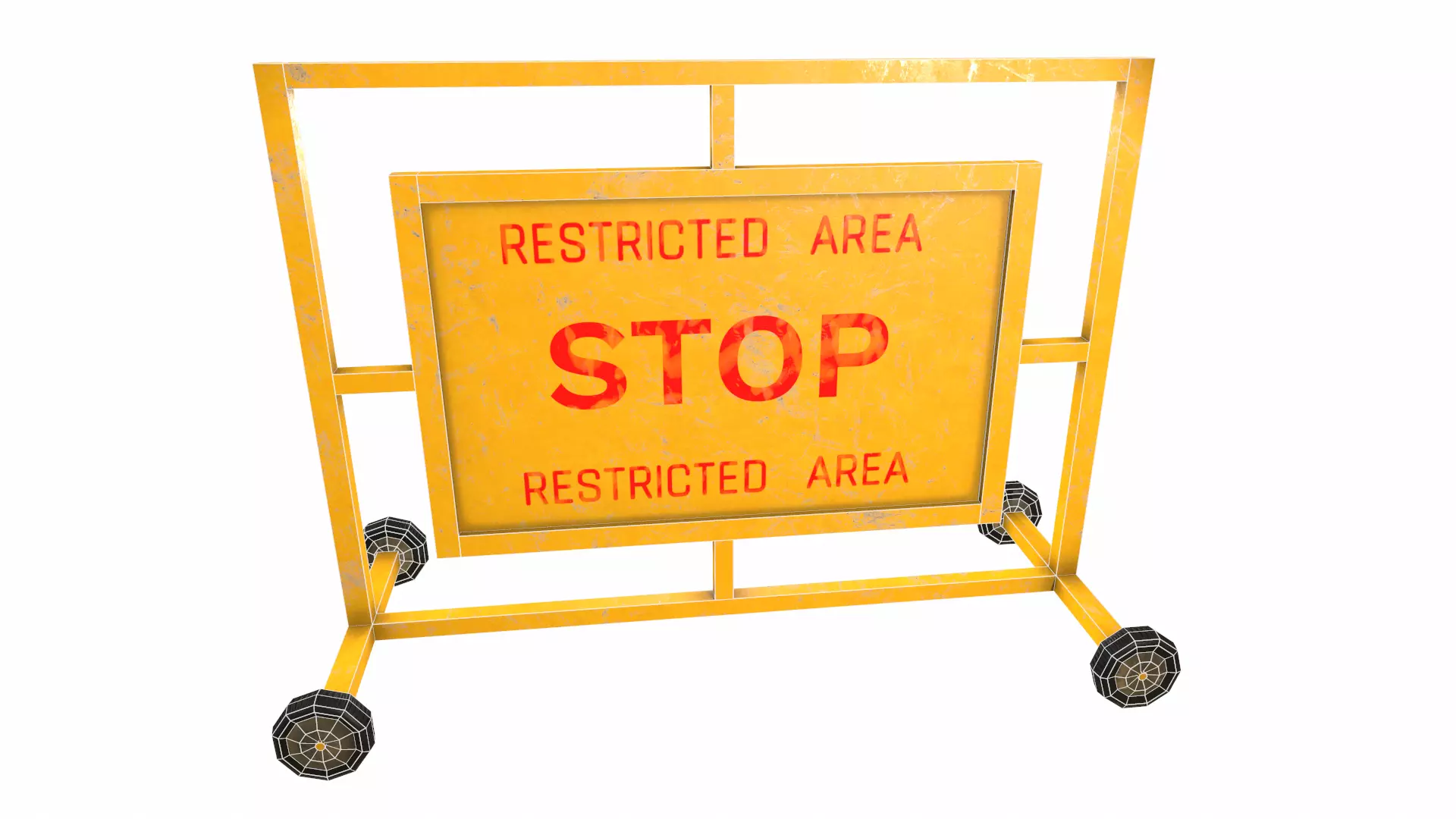 Stop Barricade Low Poly Low-poly 3D model_24