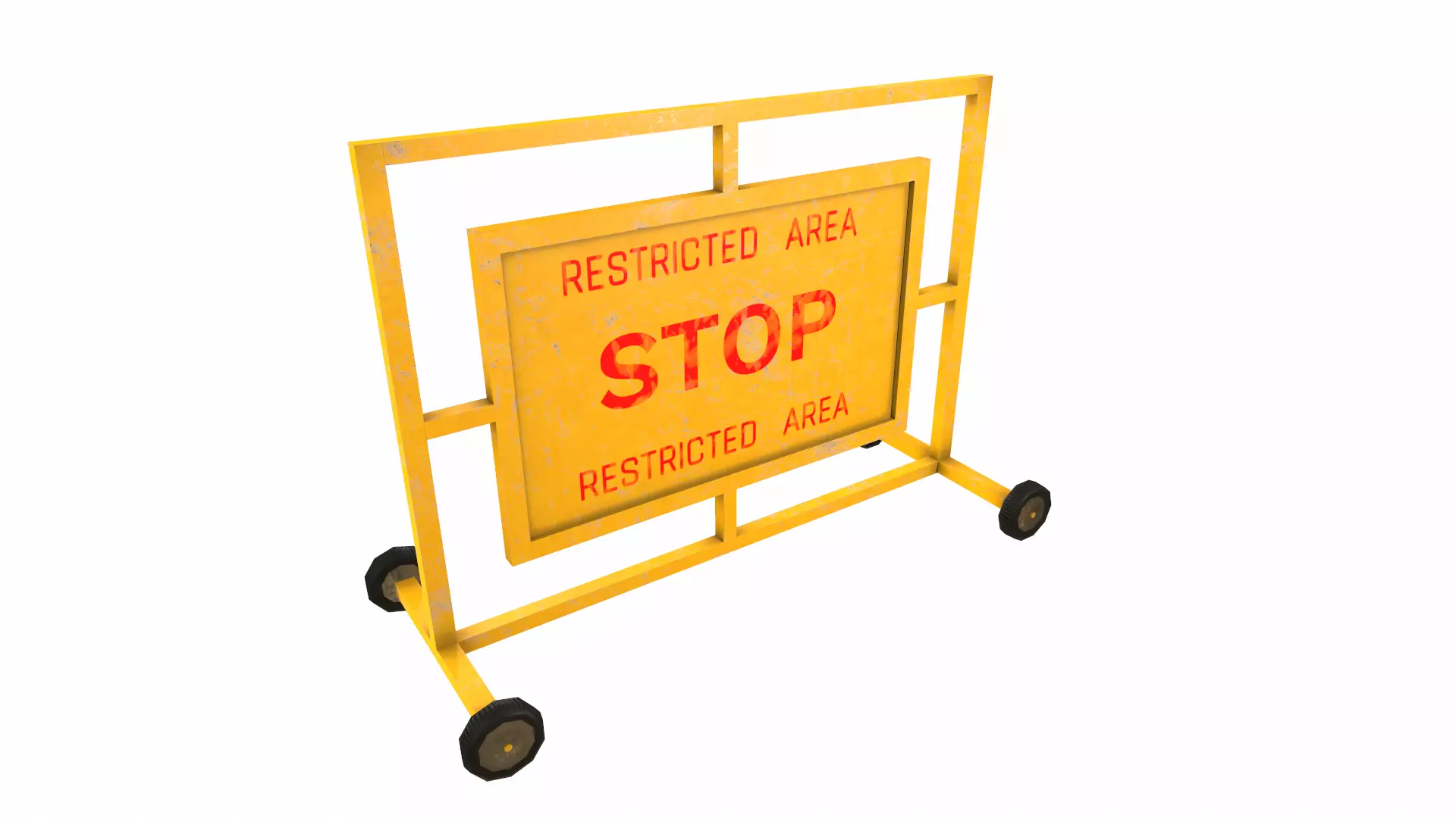 Stop Barricade Low Poly Low-poly 3D model_20