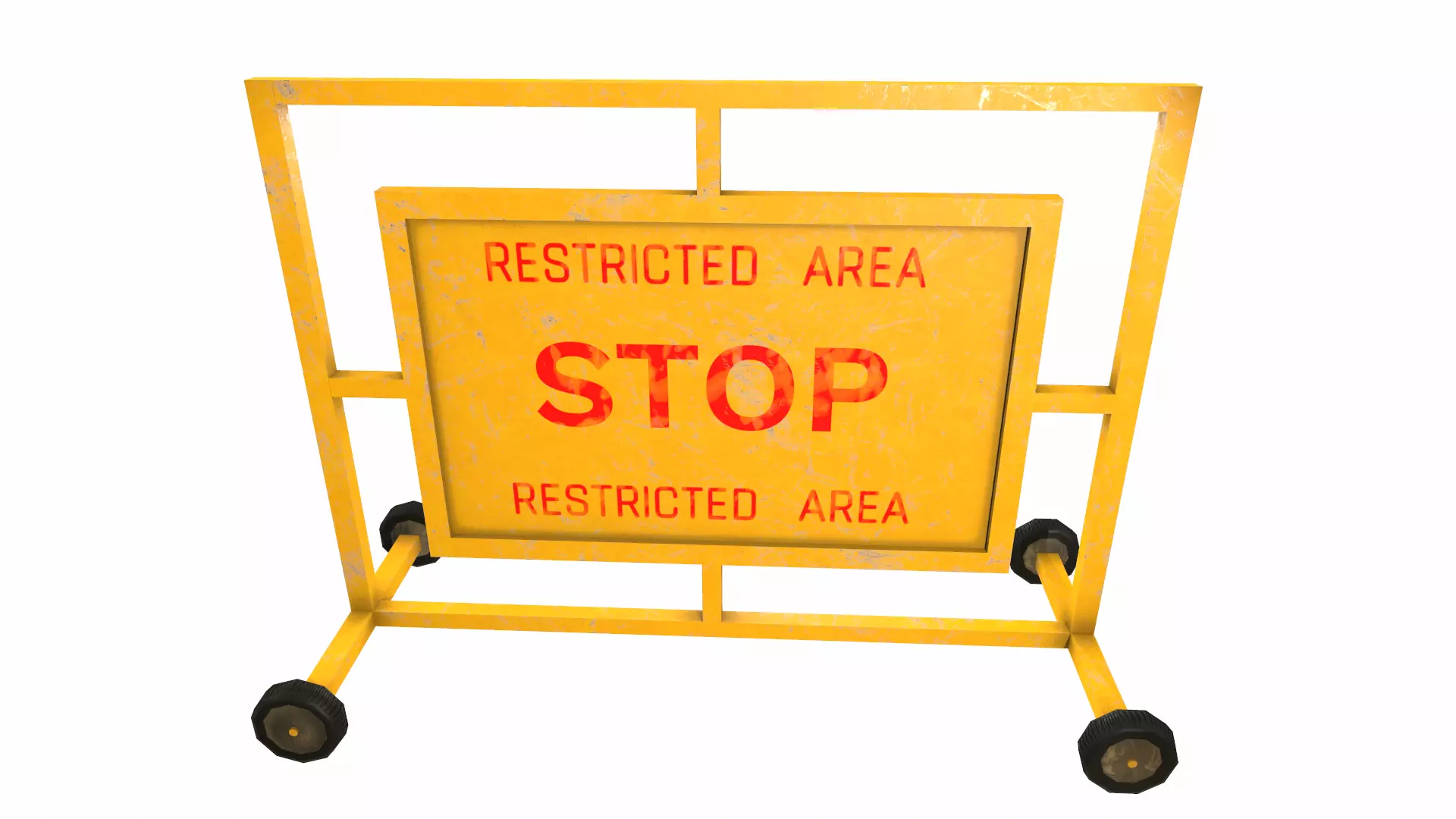 Stop Barricade Low Poly Low-poly 3D model_19