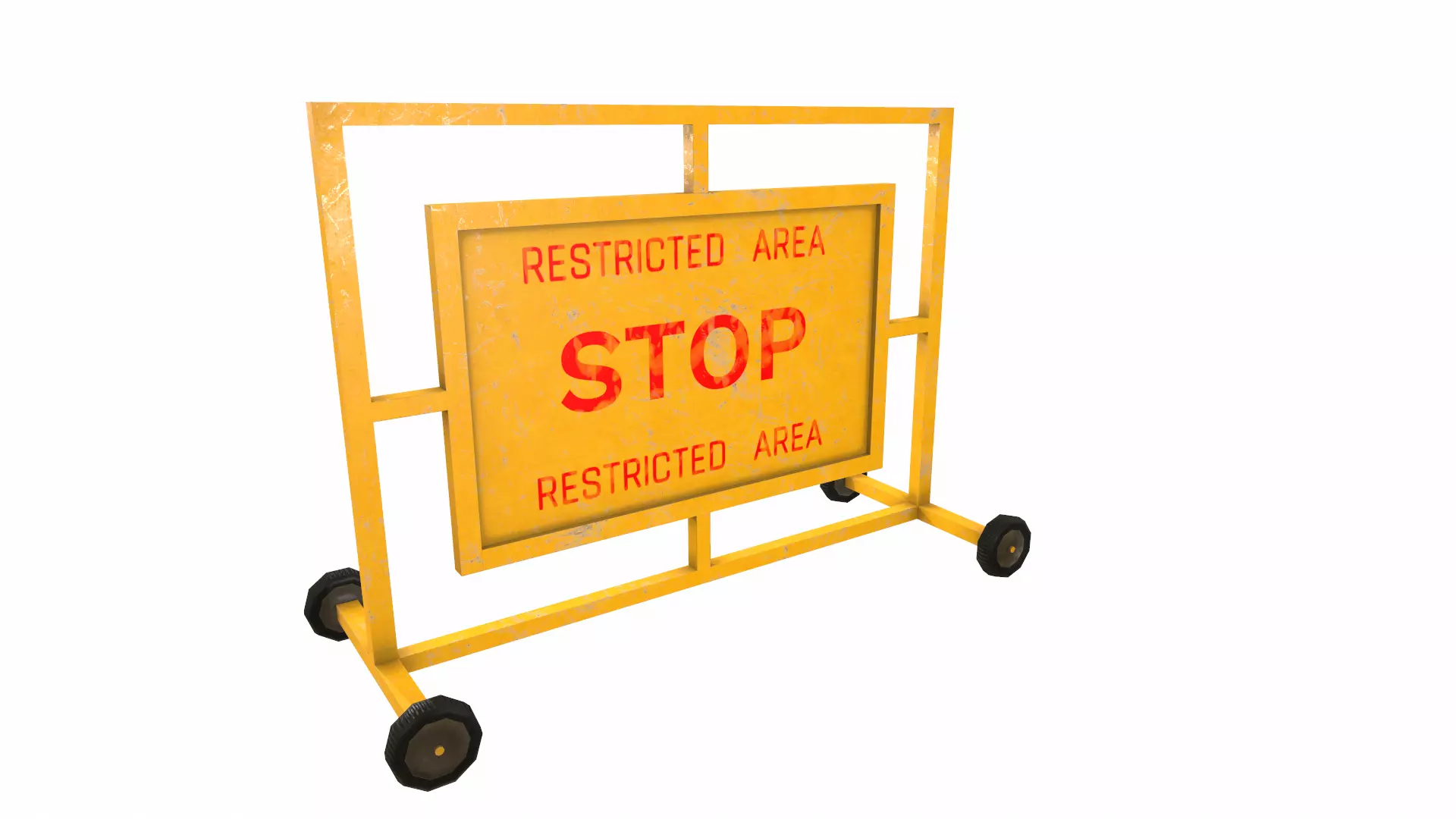 Stop Barricade Low Poly Low-poly 3D model_14