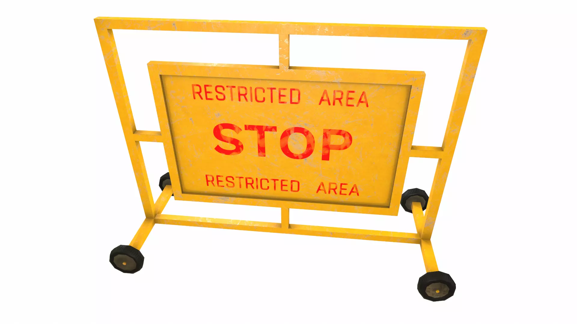 Stop Barricade Low Poly Low-poly 3D model_12