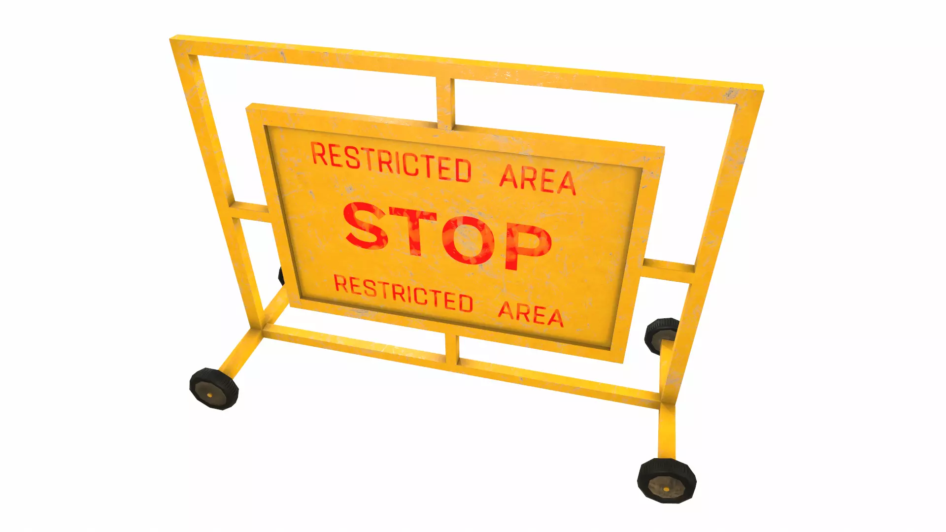 Stop Barricade Low Poly Low-poly 3D model_17