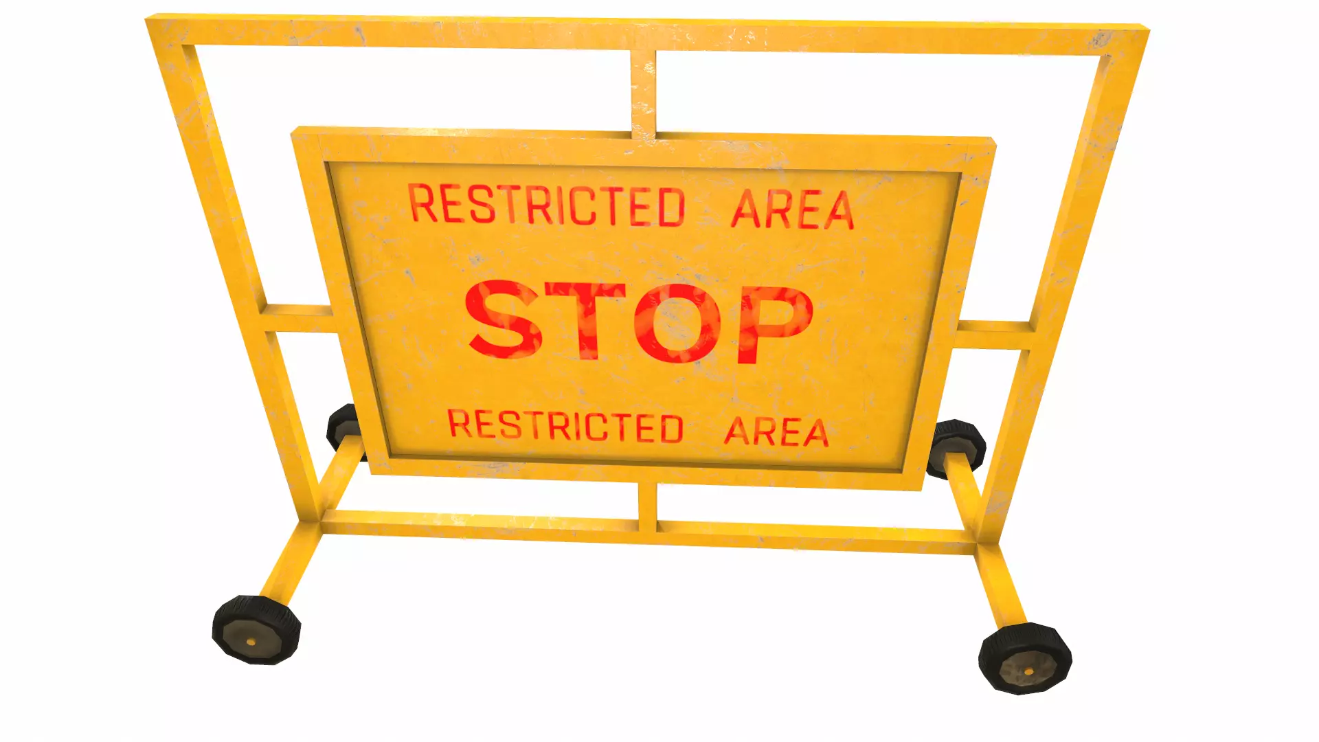 Stop Barricade Low Poly Low-poly 3D model_21