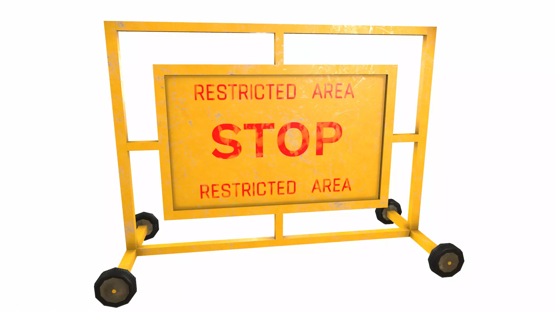 Stop Barricade Low Poly Low-poly 3D model_15