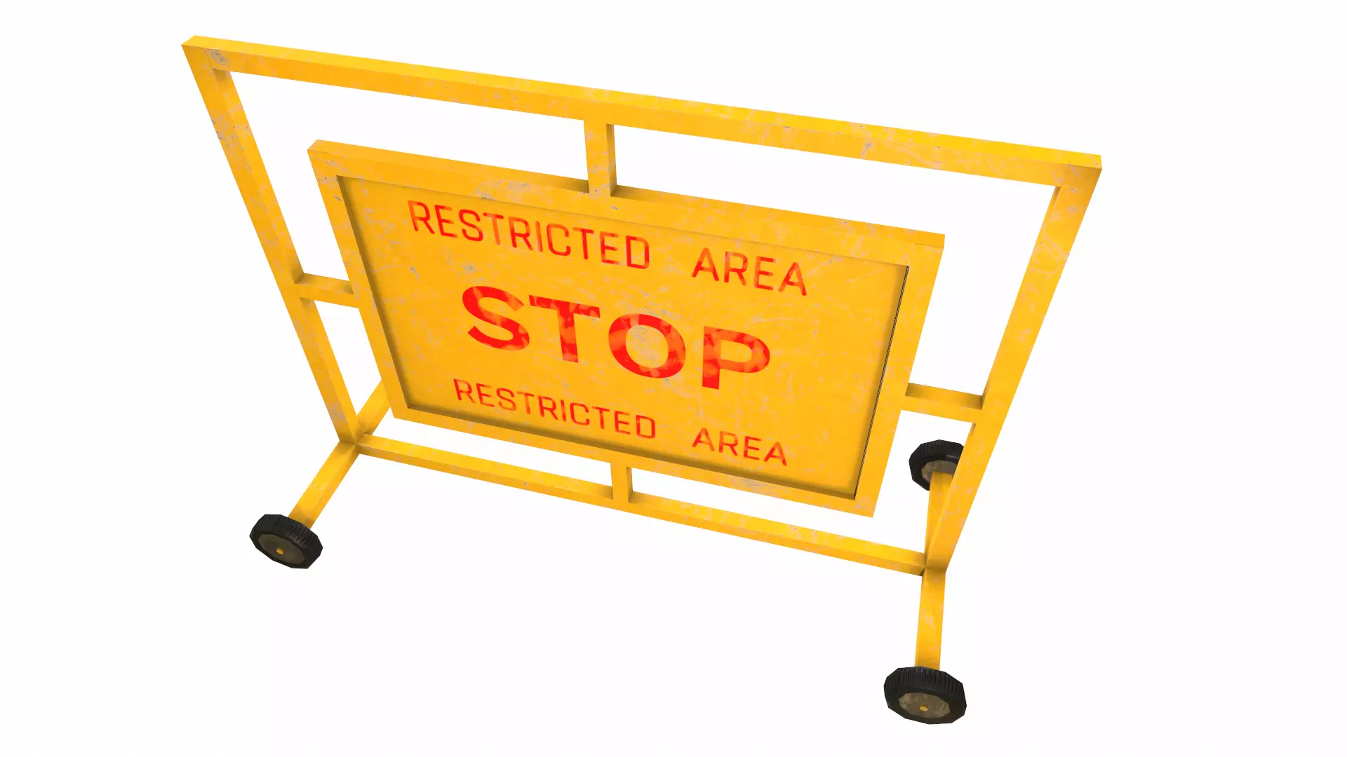 Stop Barricade Low Poly Low-poly 3D model_10