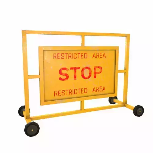 Stop Barricade Low Poly Low-poly 3D model