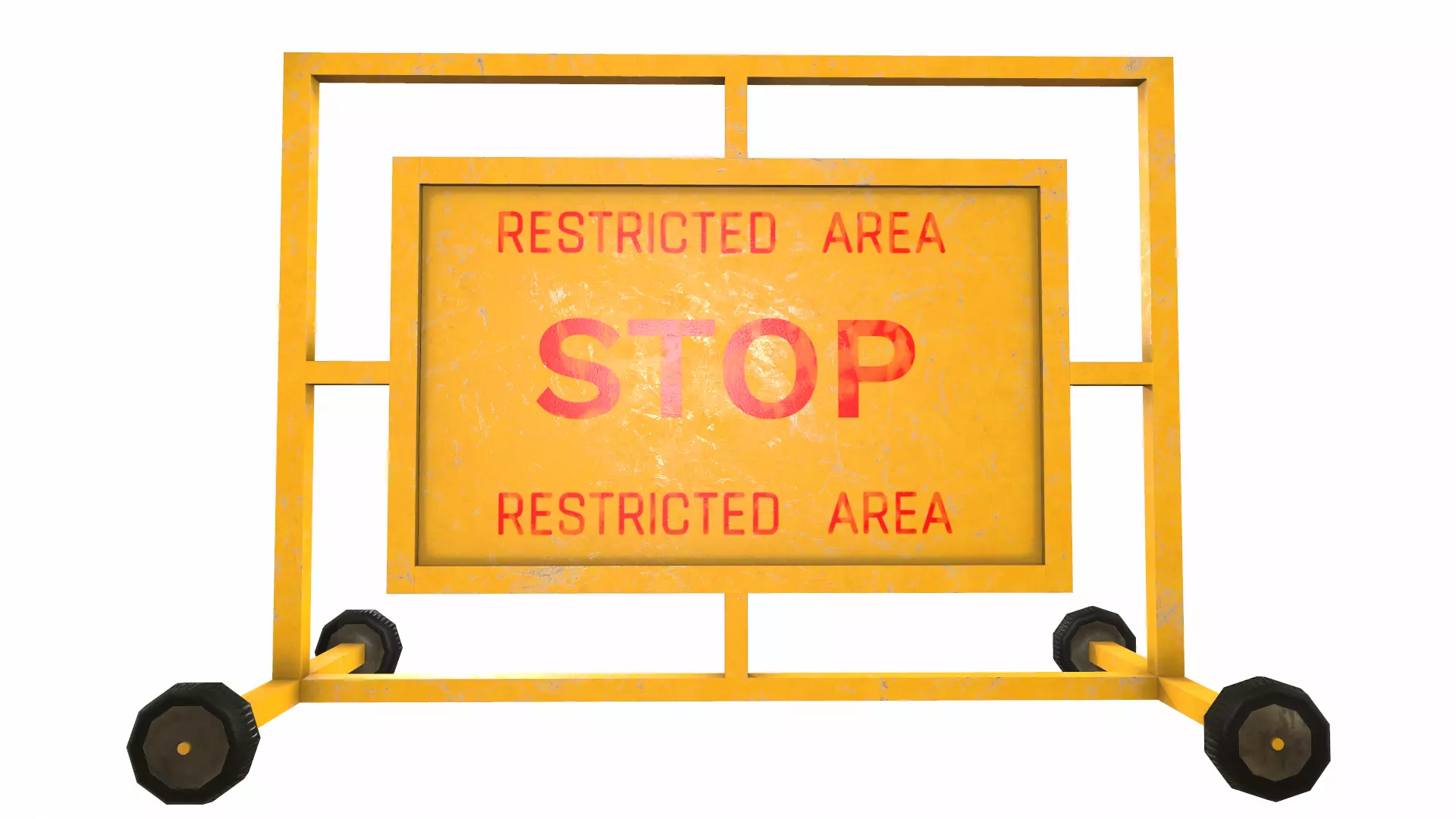 Stop Barricade Low Poly Low-poly 3D model_11