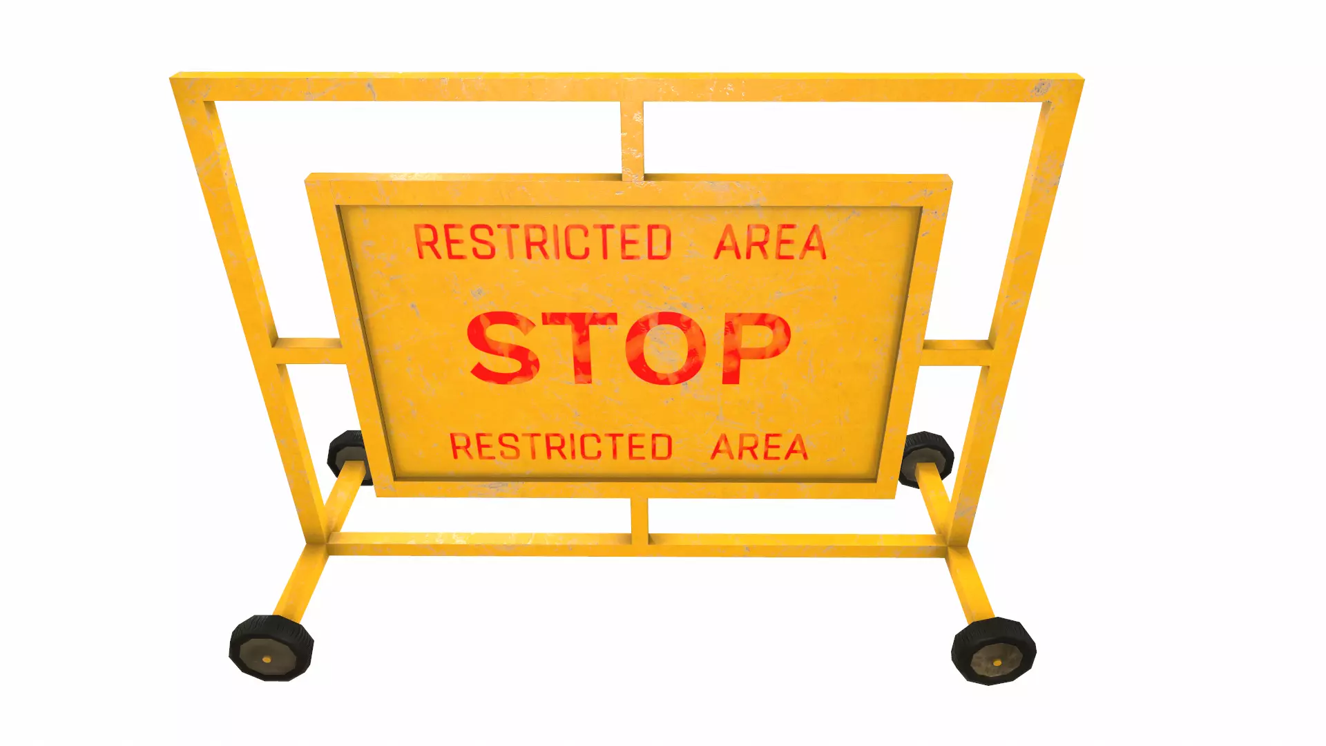 Stop Barricade Low Poly Low-poly 3D model_18