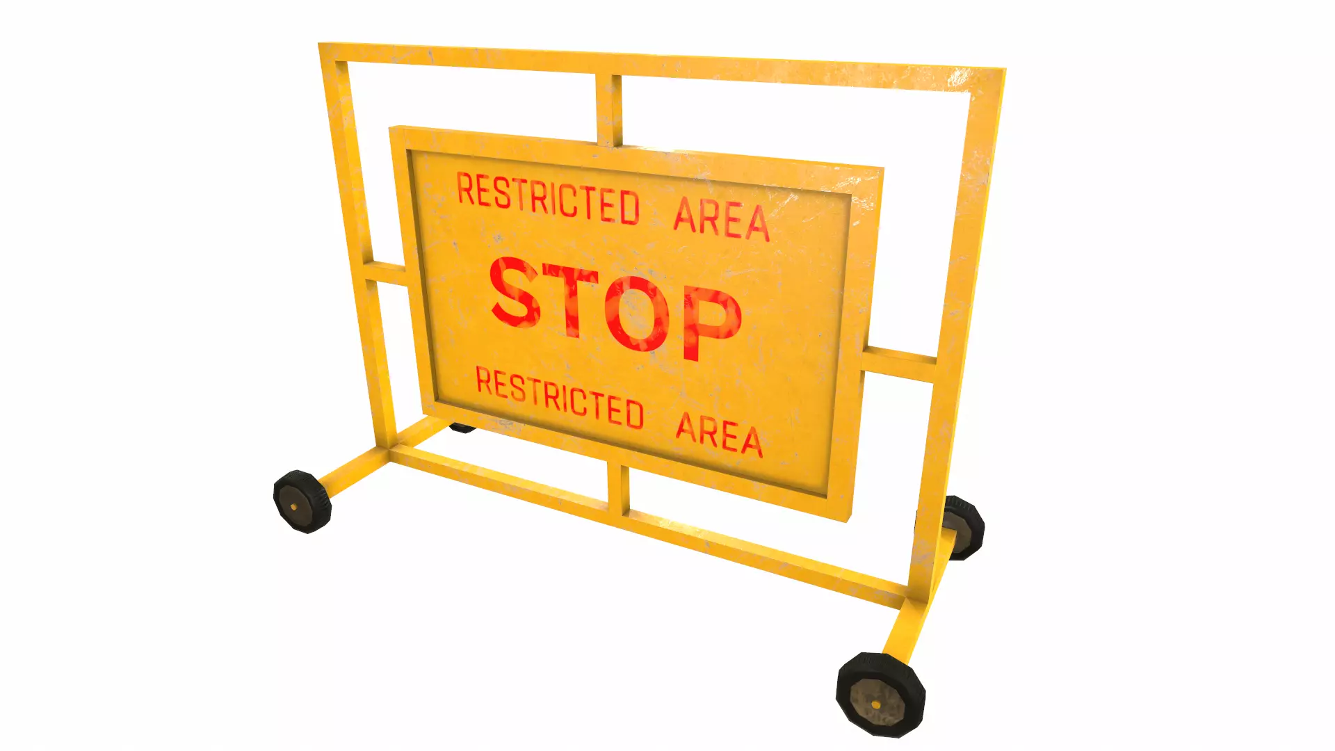 Stop Barricade Low Poly Low-poly 3D model_13