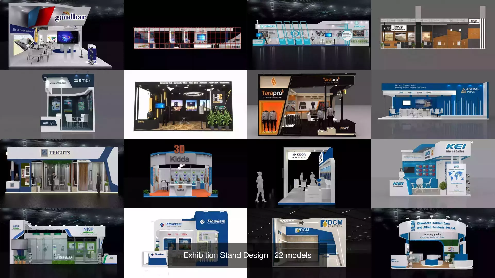 Exhibition Stand Design 3D Model Collection_0