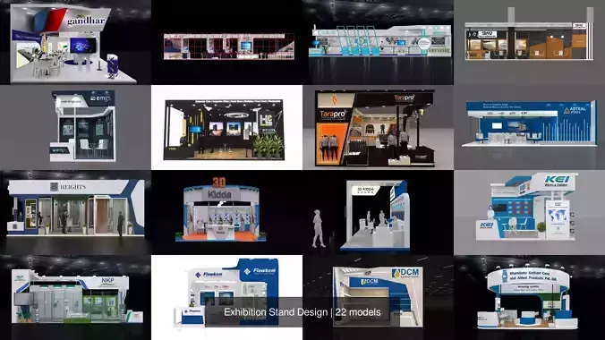 Exhibition Stand Design 3D Model Collection