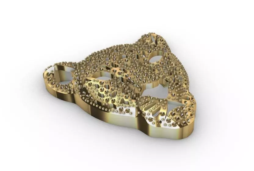 Jaguar Head 3D Pendant with Strass Cavities 3D model_1
