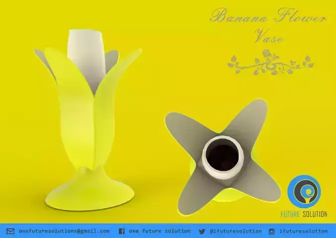 Banana Flower Vase  Free 3D print model