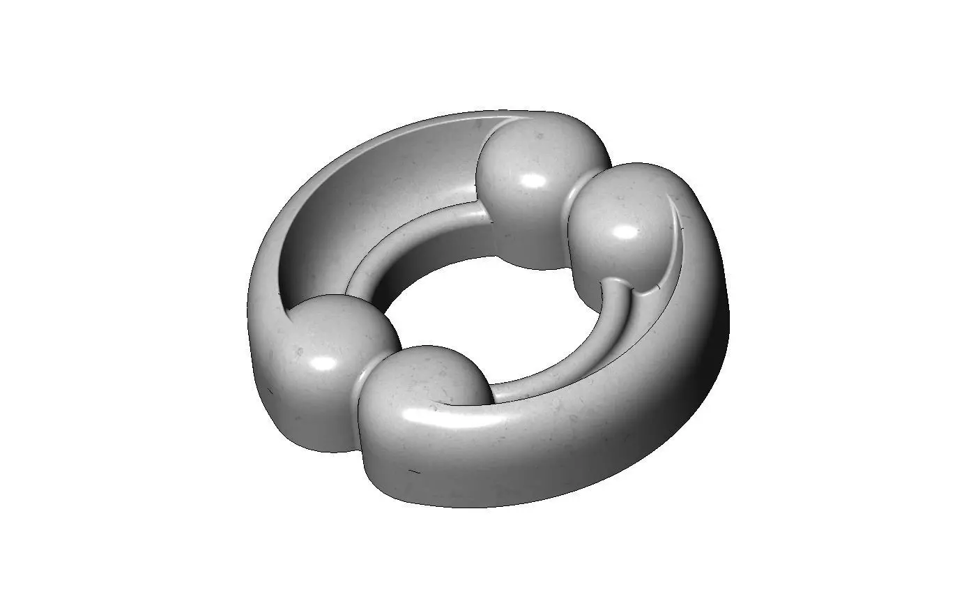 Mirrored carved detailed corner scroll arc applique ornament  3D print model_10