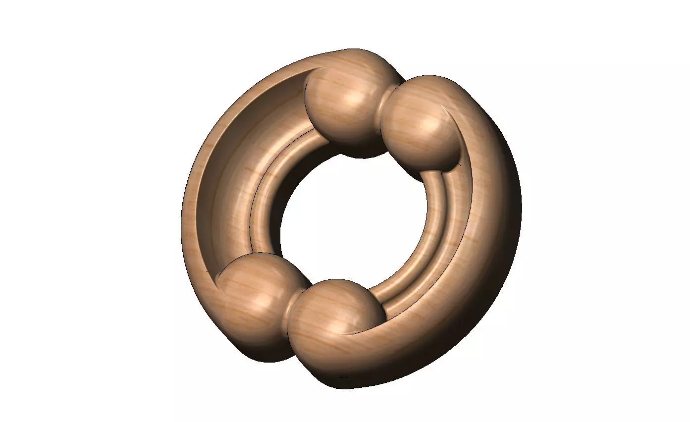 Mirrored carved detailed corner scroll arc applique ornament  3D print model_9