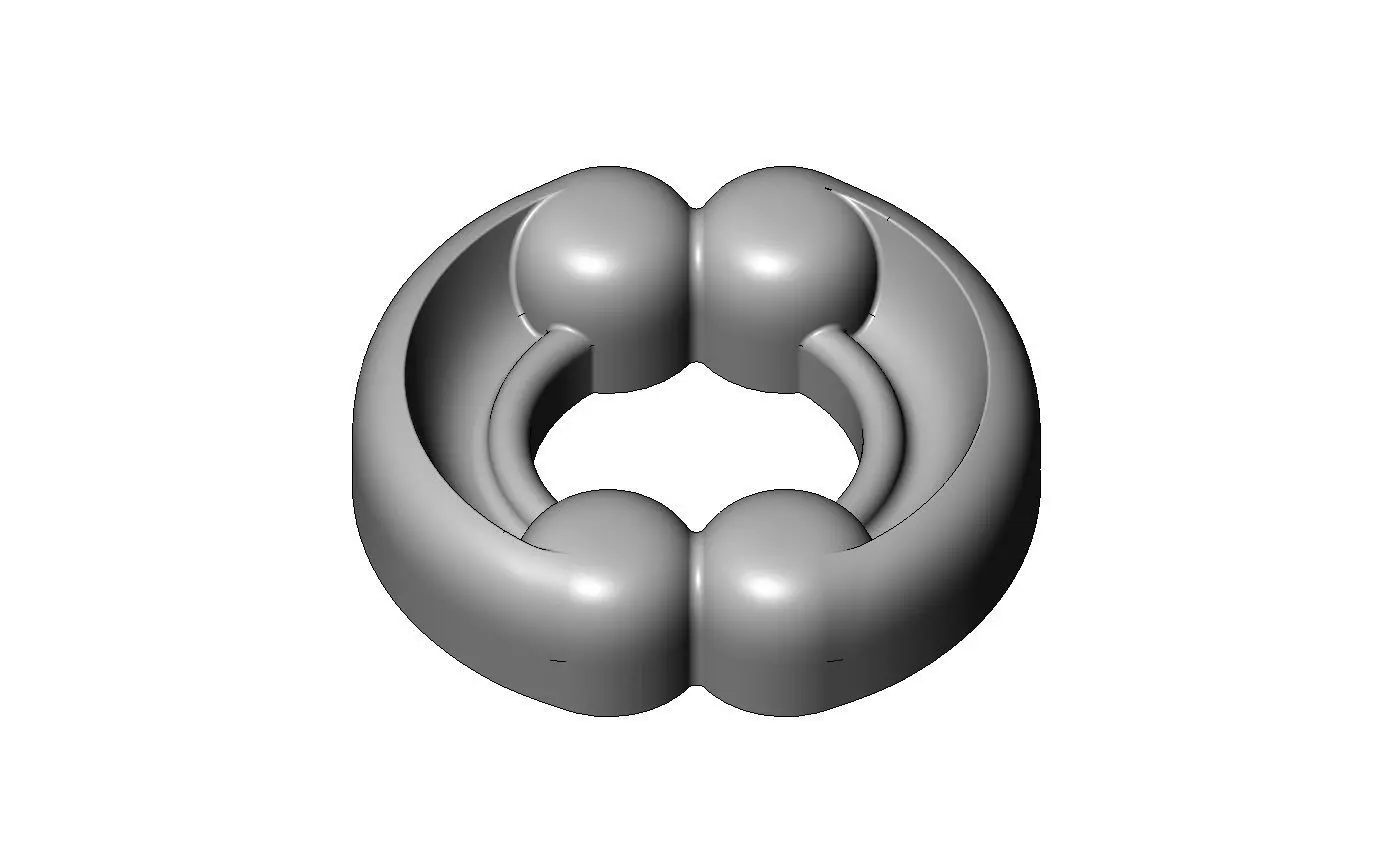 Mirrored carved detailed corner scroll arc applique ornament  3D print model_1