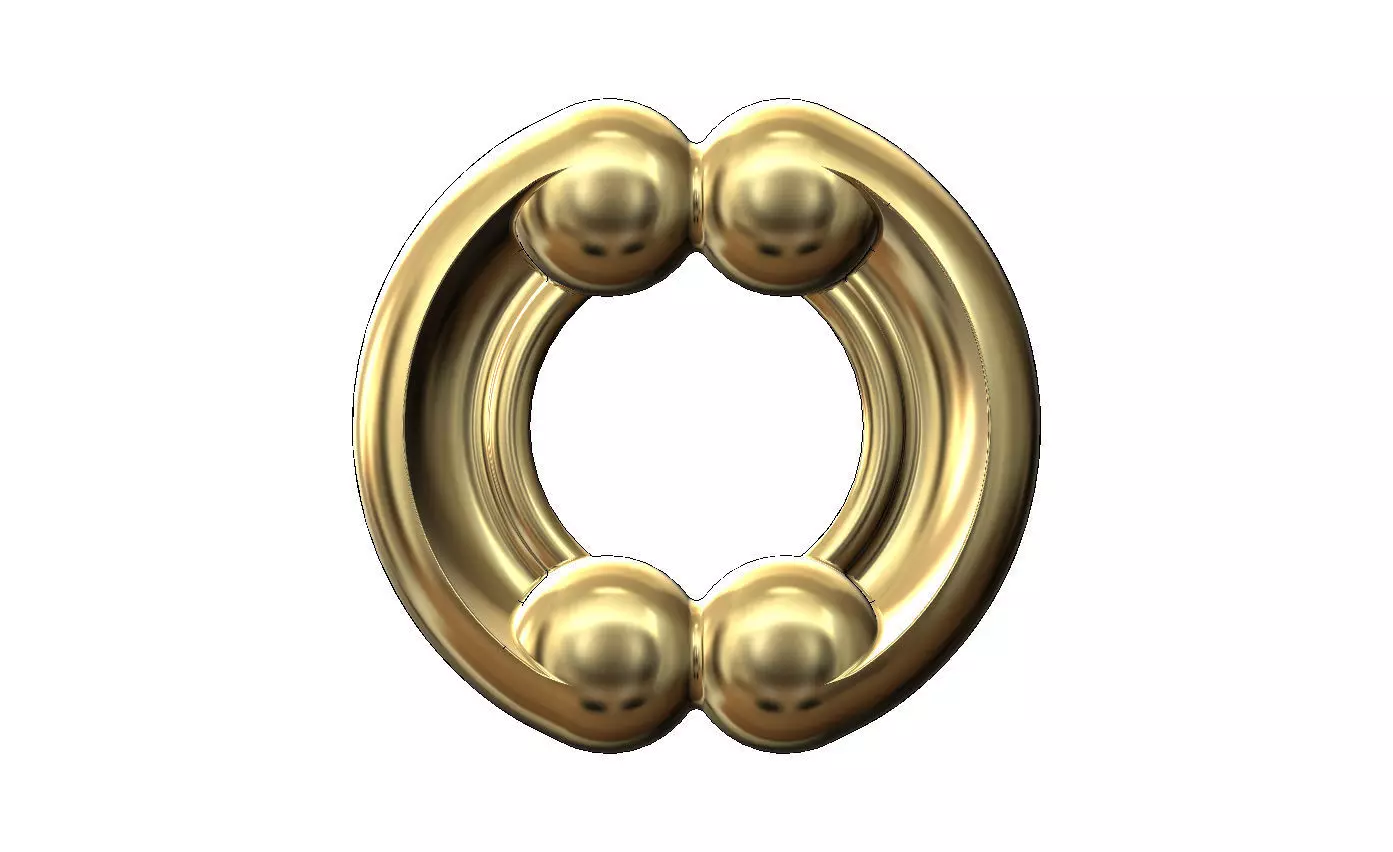 Mirrored carved detailed corner scroll arc applique ornament  3D print model_11