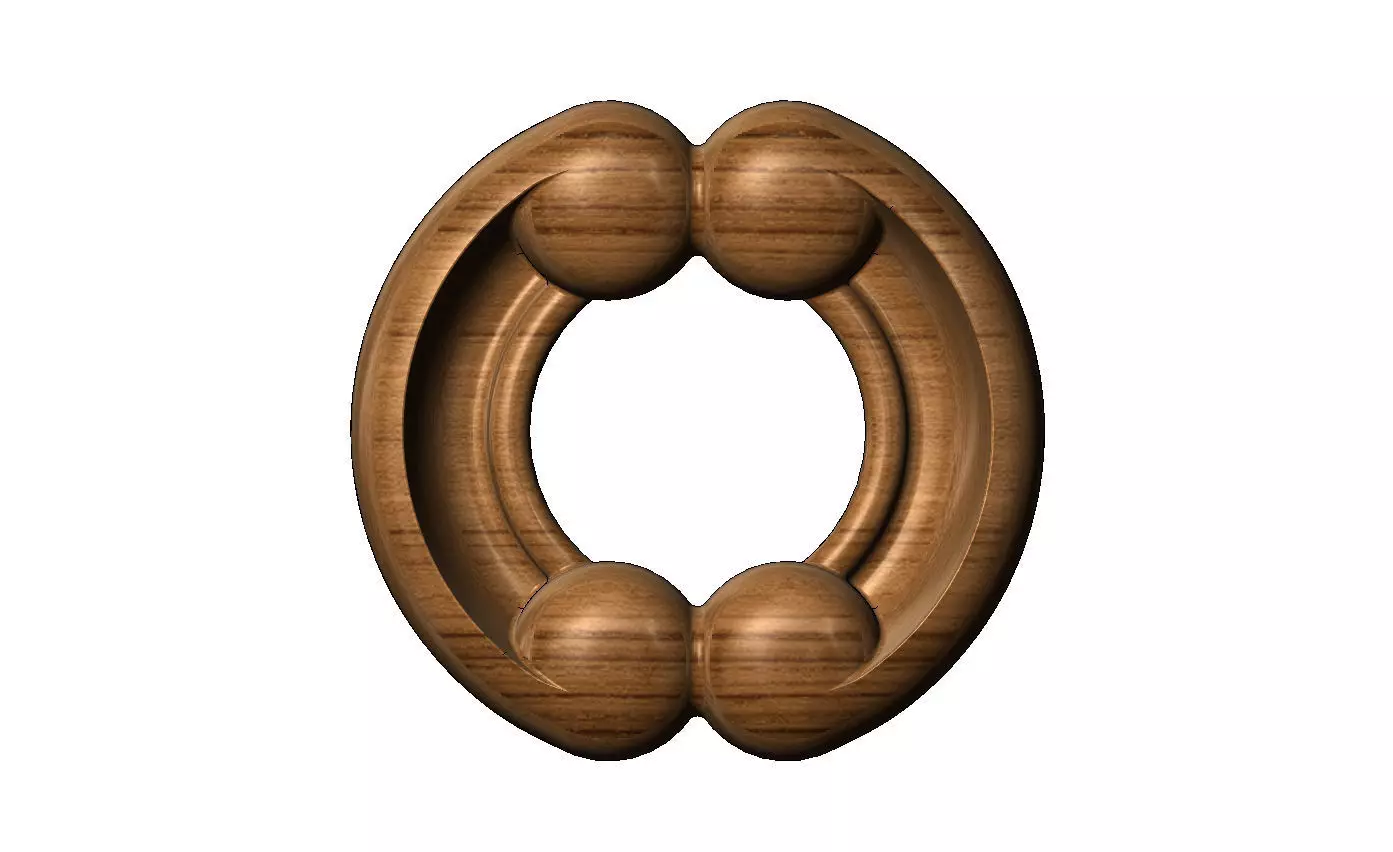 Mirrored carved detailed corner scroll arc applique ornament  3D print model_8