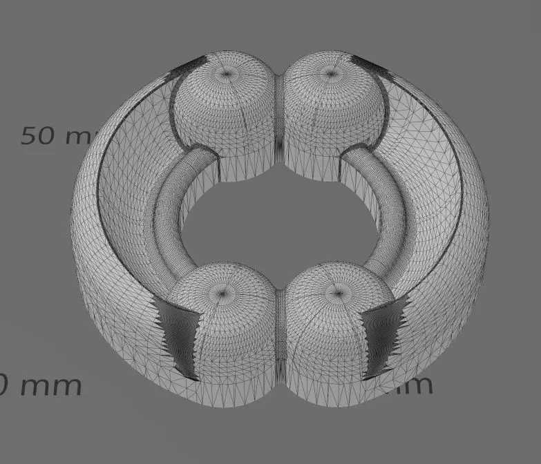 Mirrored carved detailed corner scroll arc applique ornament  3D print model_13