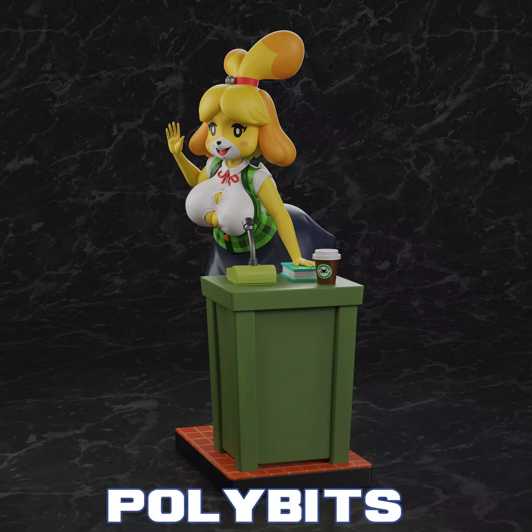 Isabelle Secretary Figure 3D print model_7