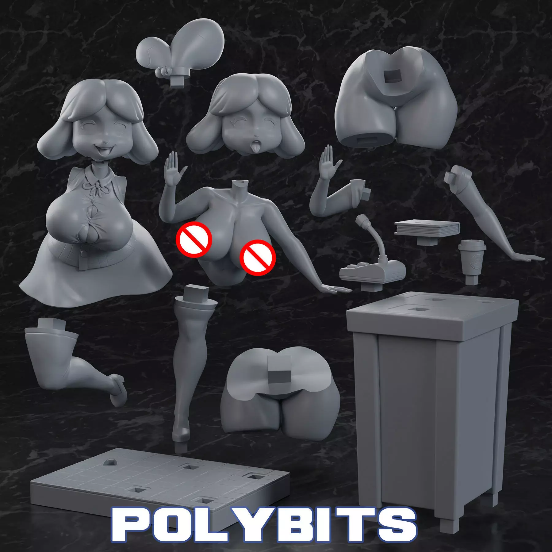 Isabelle Secretary Figure 3D print model_17