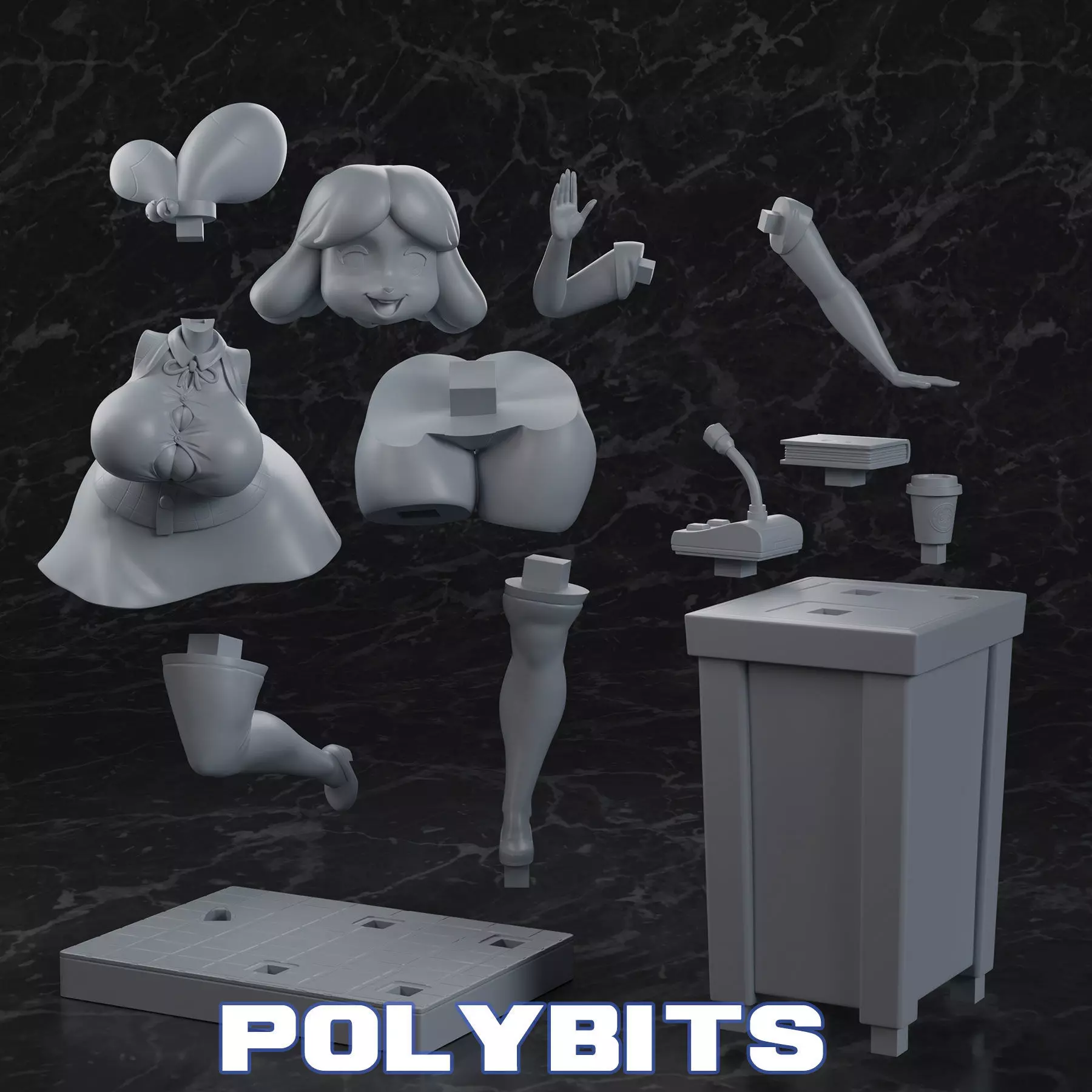 Isabelle Secretary Figure 3D print model_8