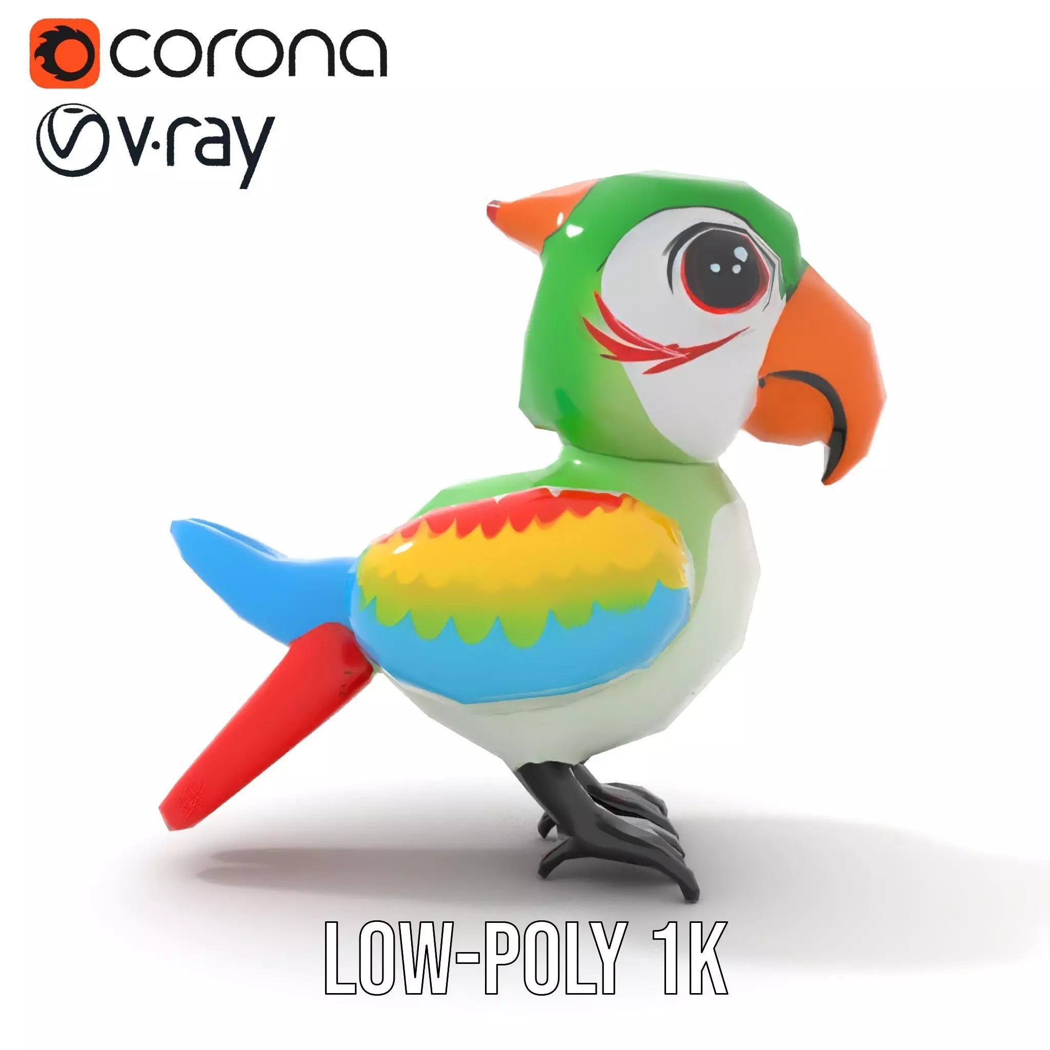 Colorful Parrot Float model pack Low-poly 3D model_26