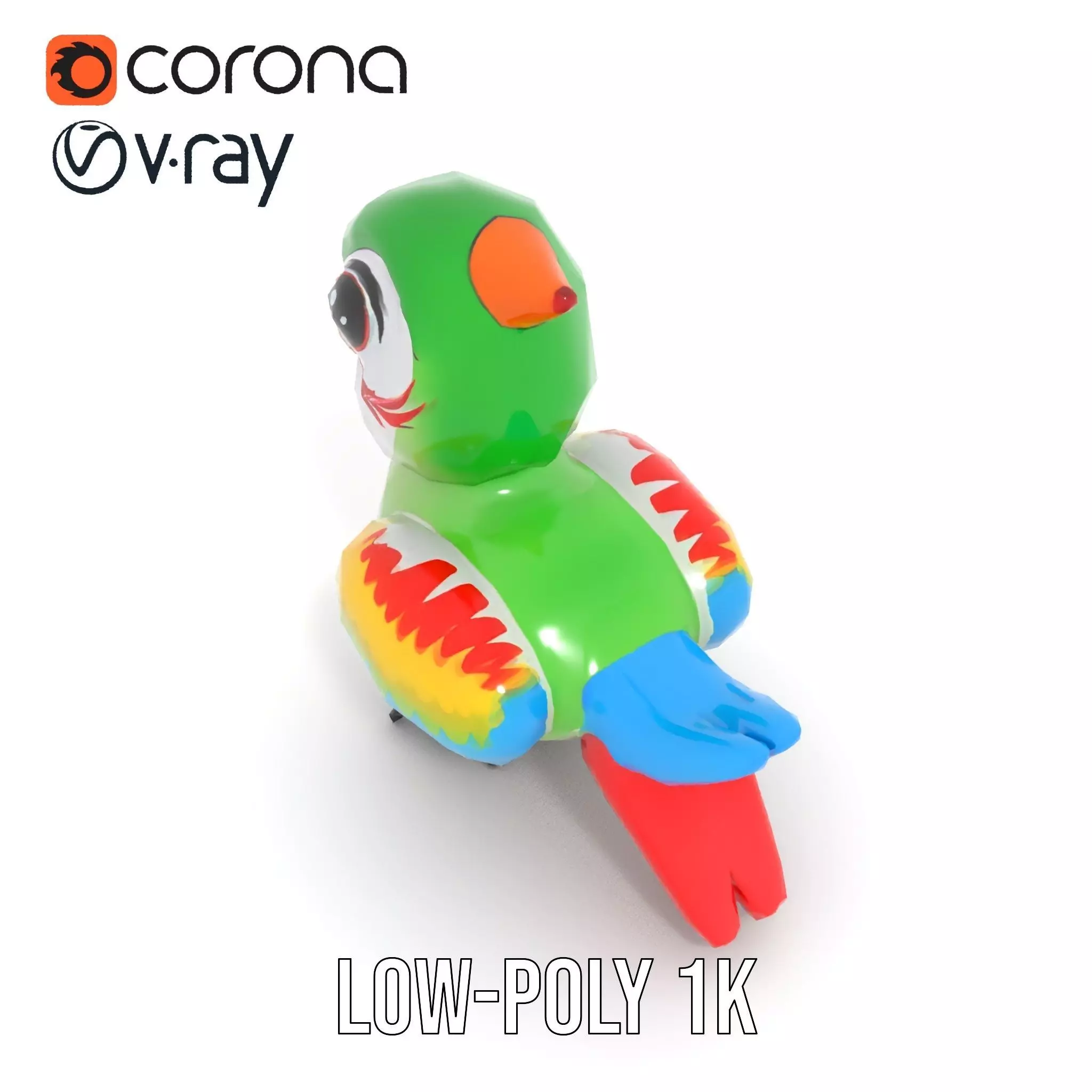 Colorful Parrot Float model pack Low-poly 3D model_8