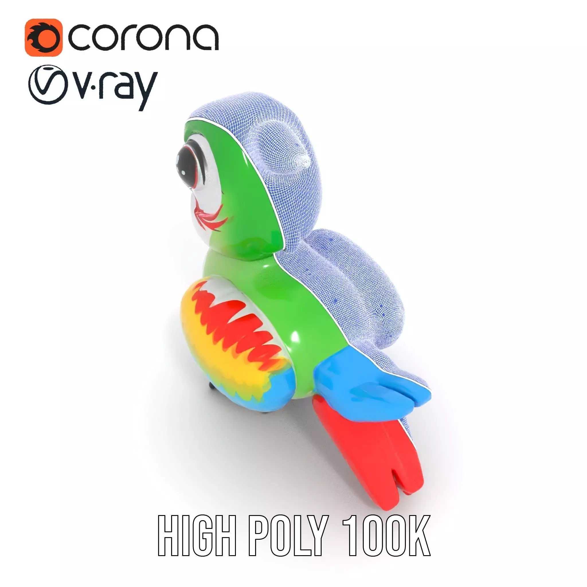 Colorful Parrot Float model pack Low-poly 3D model_33