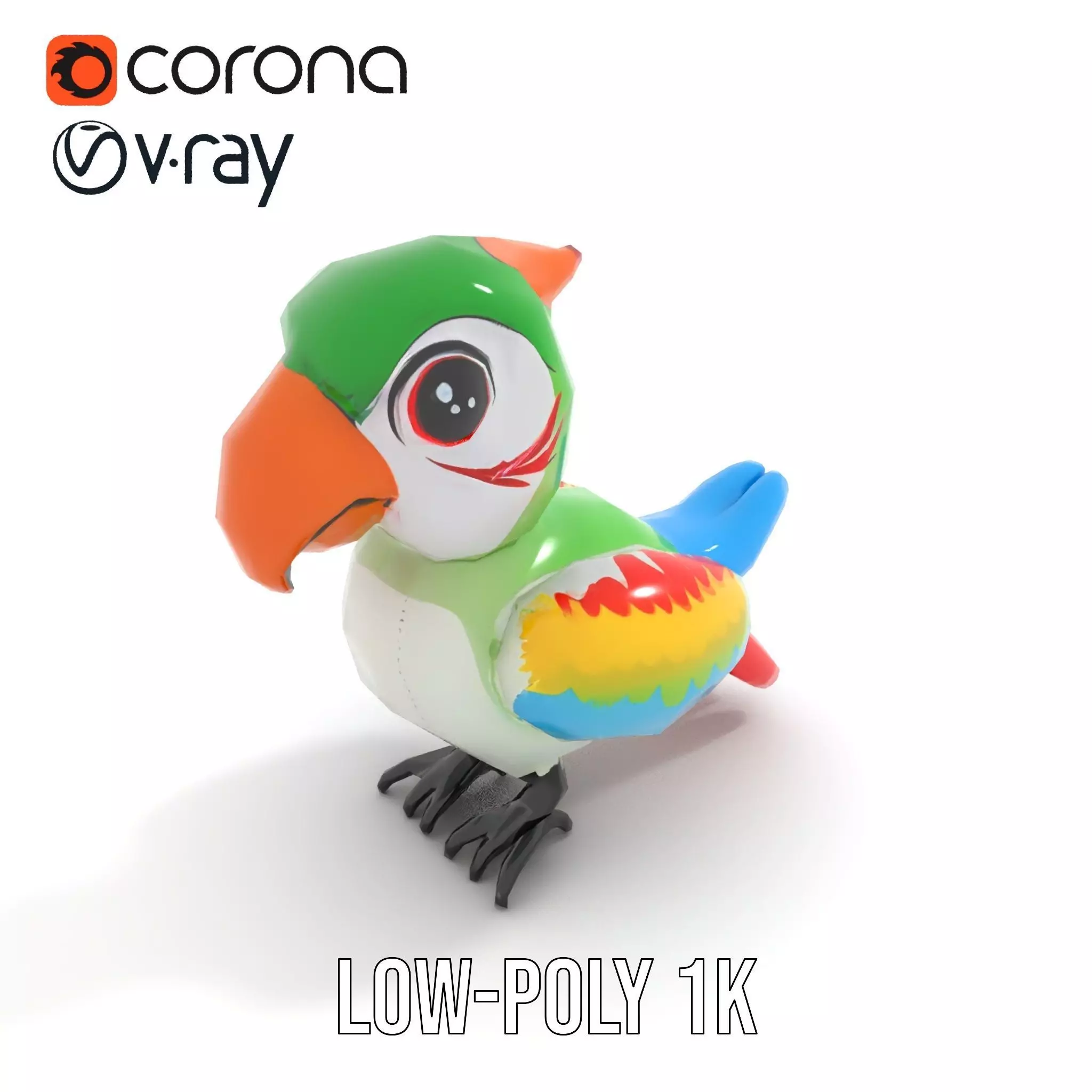 Colorful Parrot Float model pack Low-poly 3D model_19