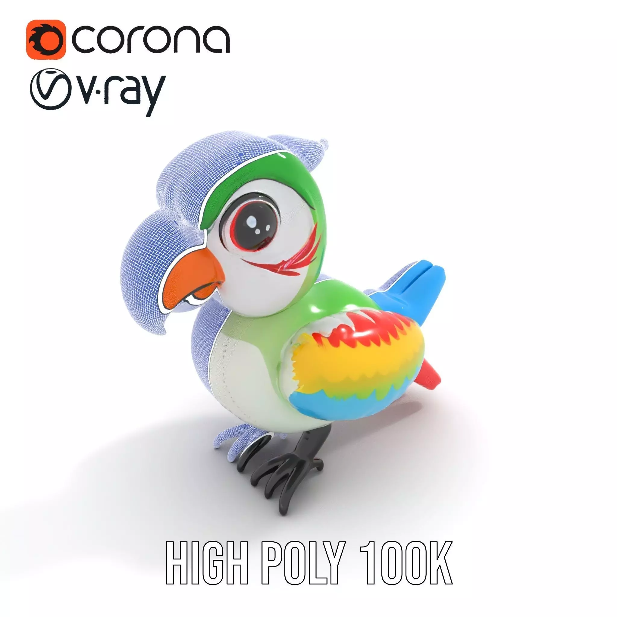 Colorful Parrot Float model pack Low-poly 3D model_27