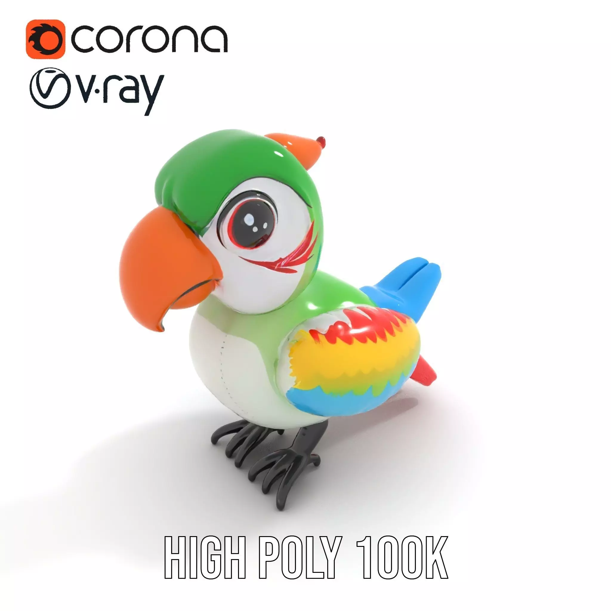 Colorful Parrot Float model pack Low-poly 3D model_14