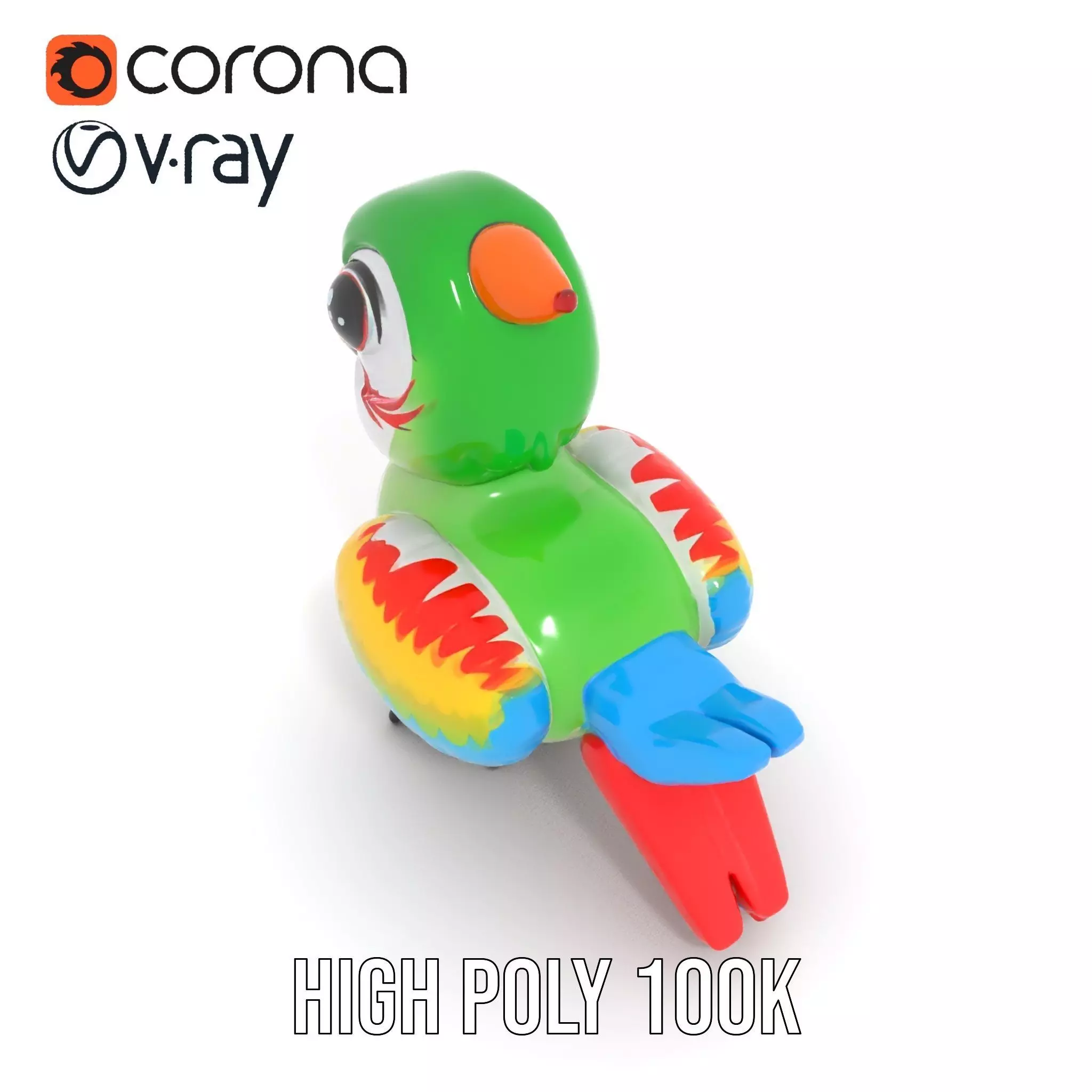 Colorful Parrot Float model pack Low-poly 3D model_17