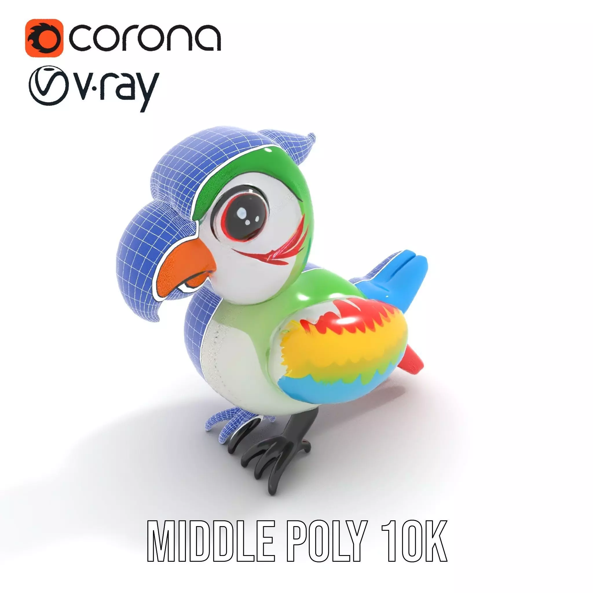 Colorful Parrot Float model pack Low-poly 3D model_25