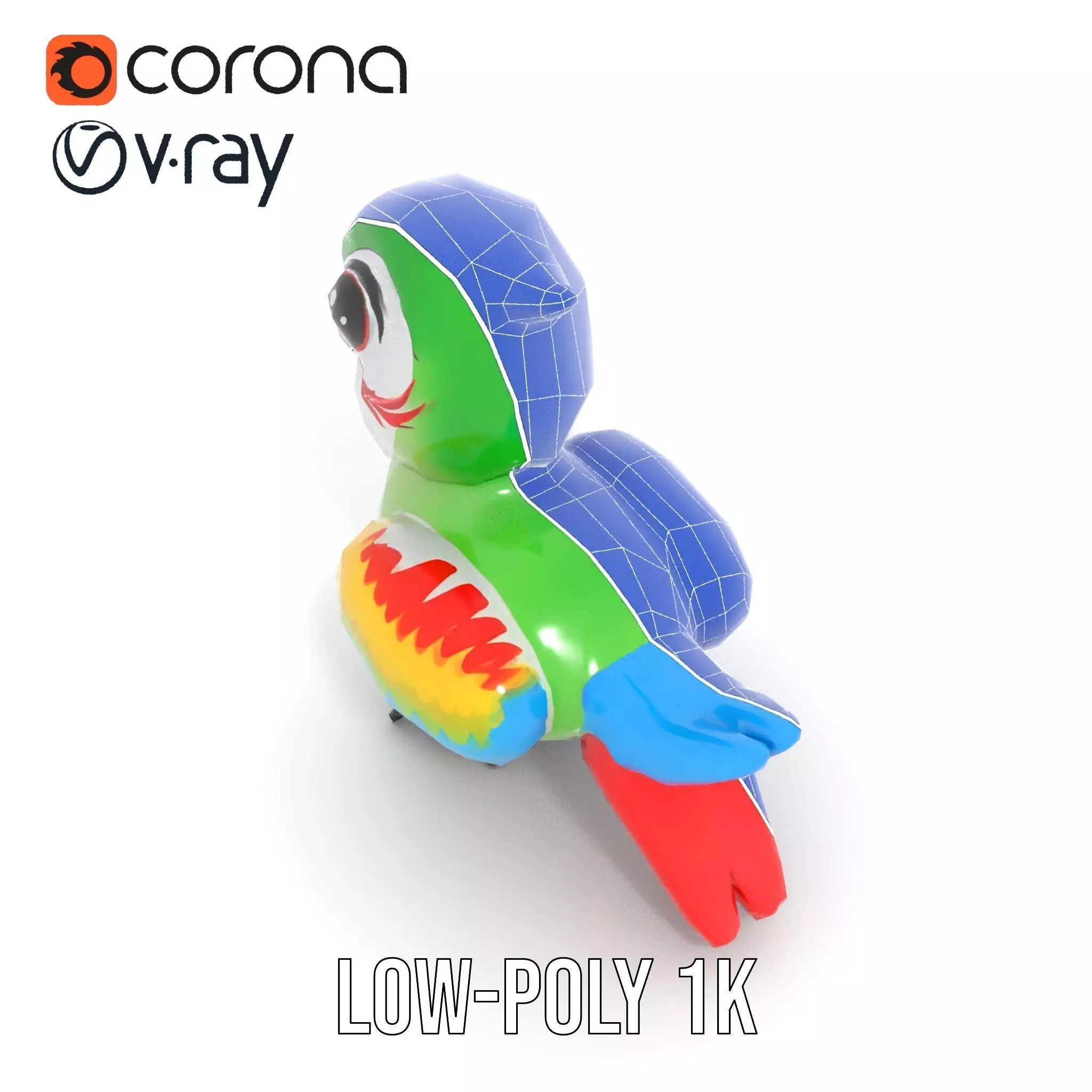 Colorful Parrot Float model pack Low-poly 3D model_29