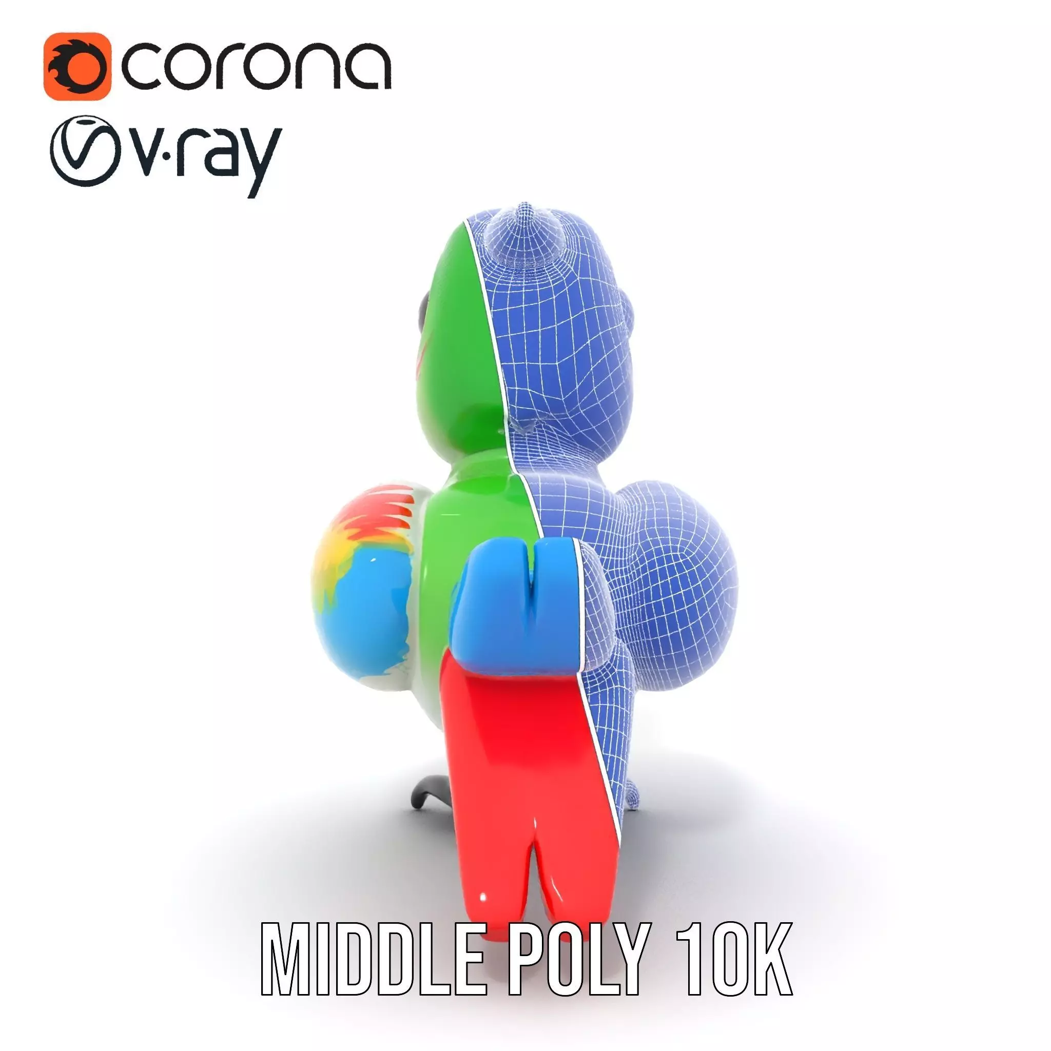 Colorful Parrot Float model pack Low-poly 3D model_31