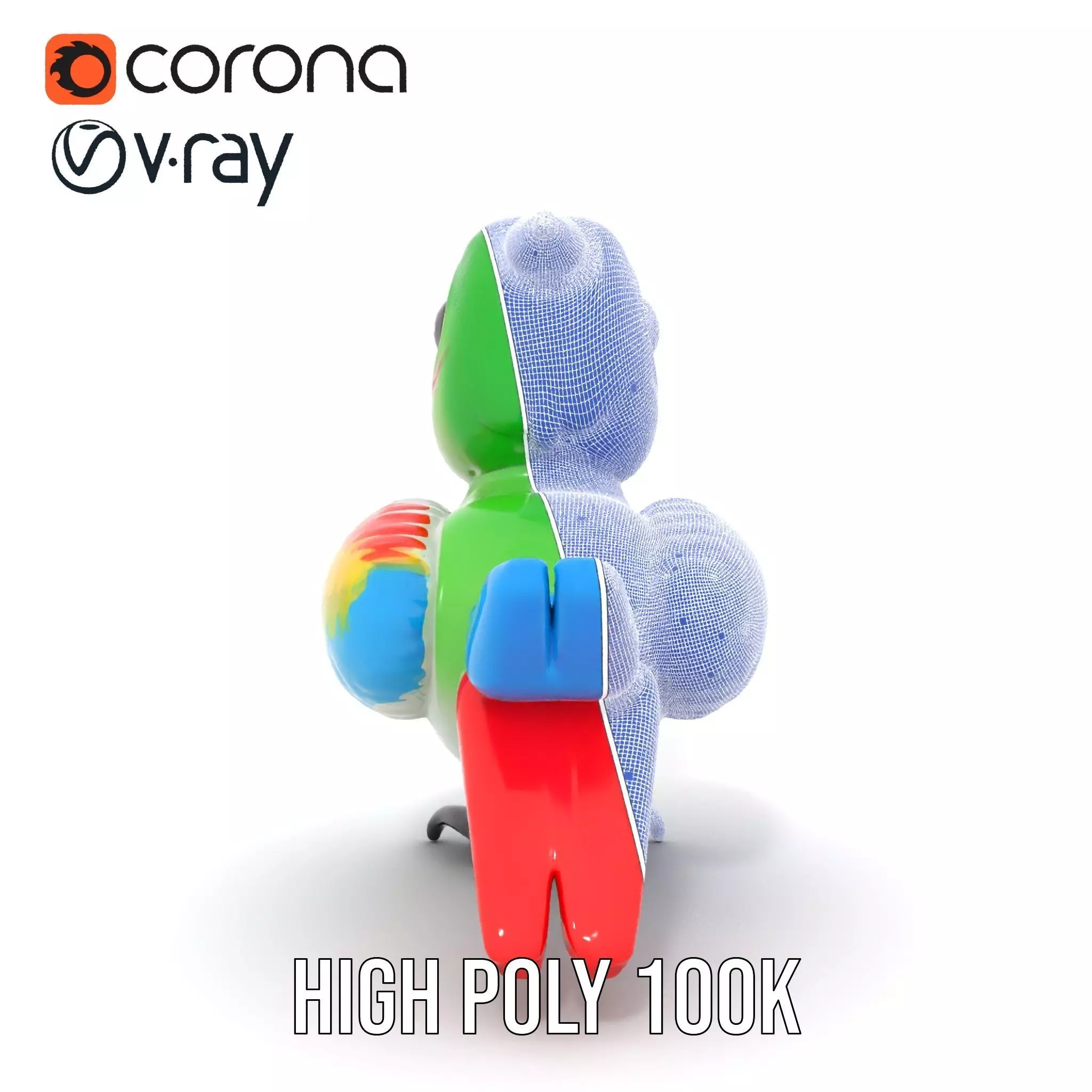 Colorful Parrot Float model pack Low-poly 3D model_34