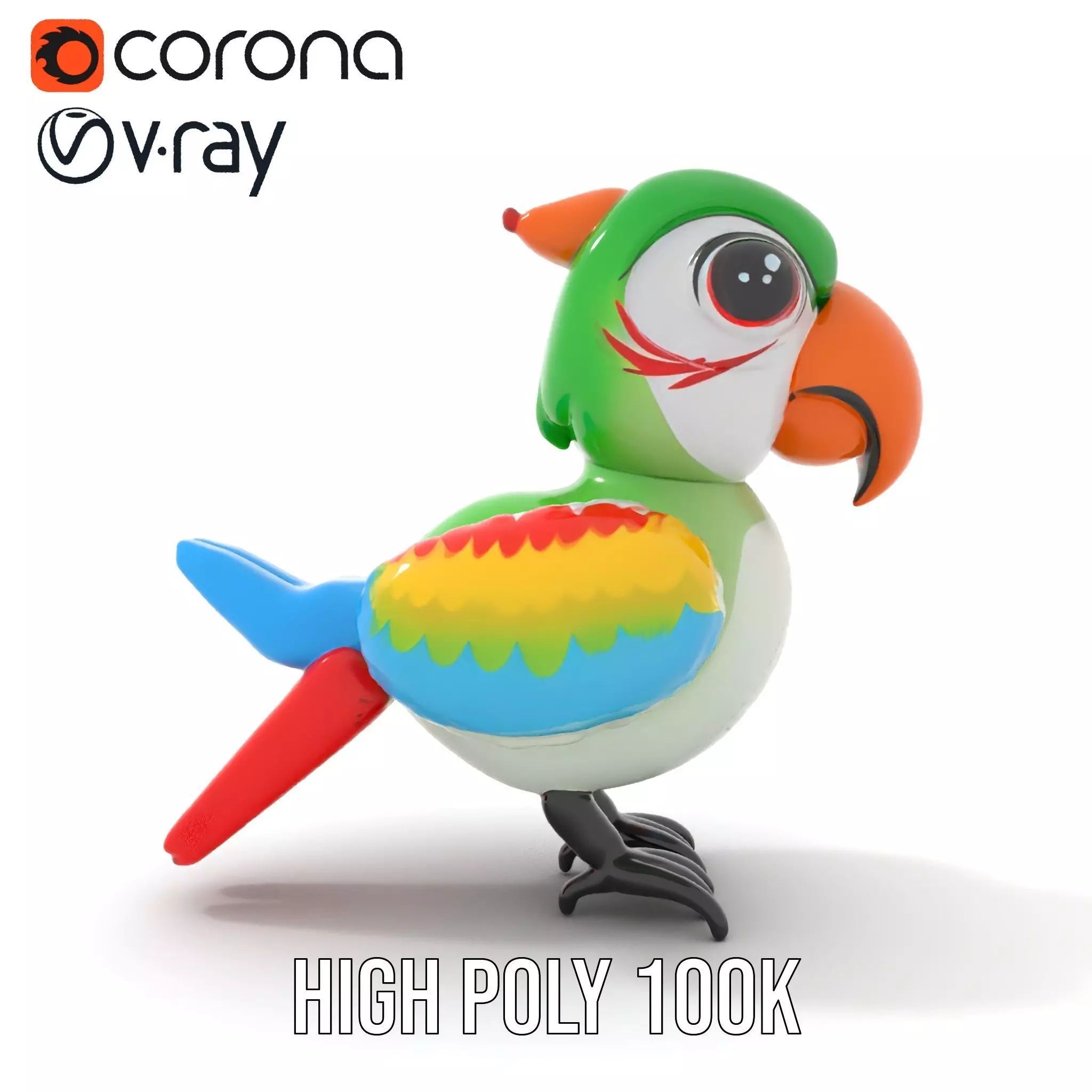 Colorful Parrot Float model pack Low-poly 3D model_30