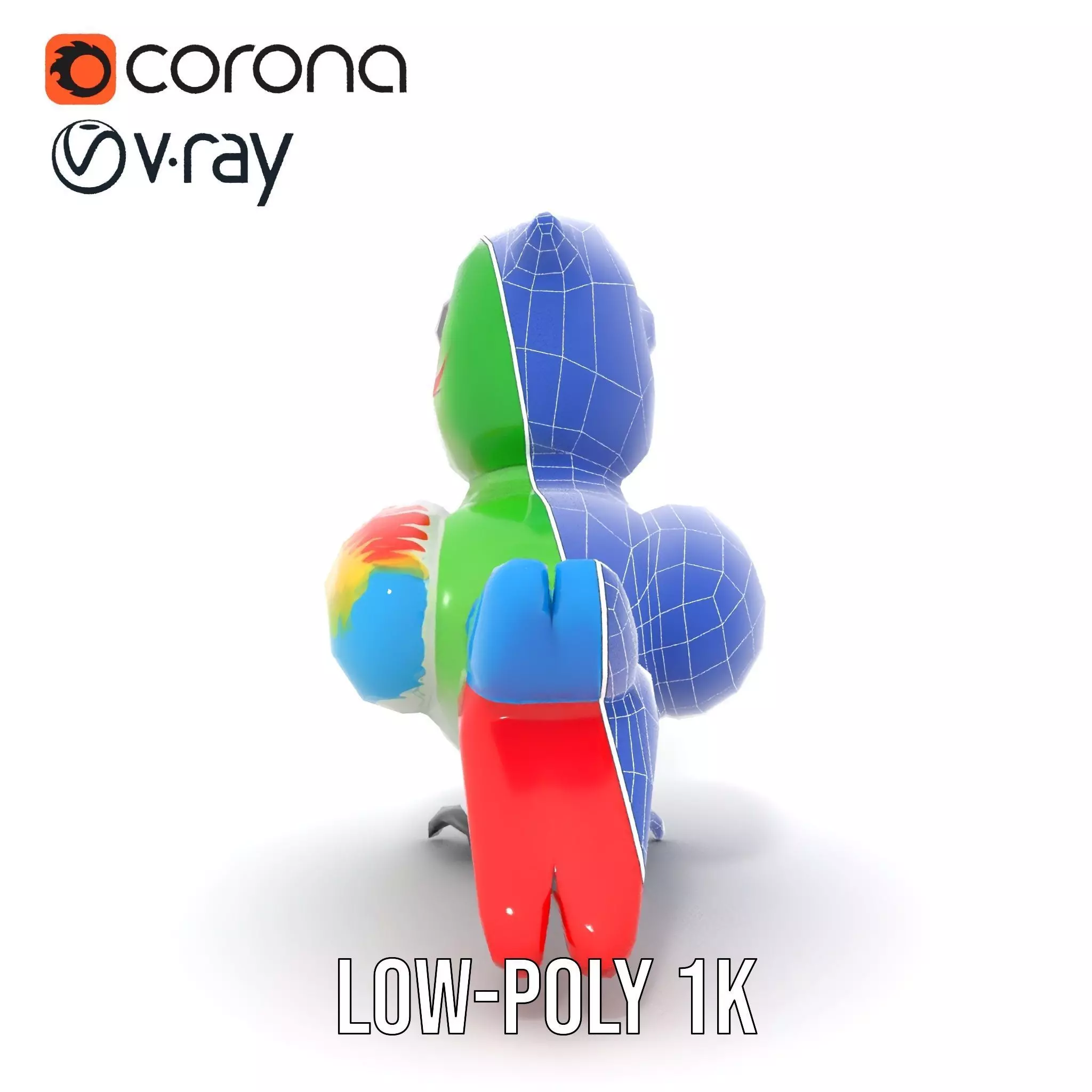 Colorful Parrot Float model pack Low-poly 3D model_32