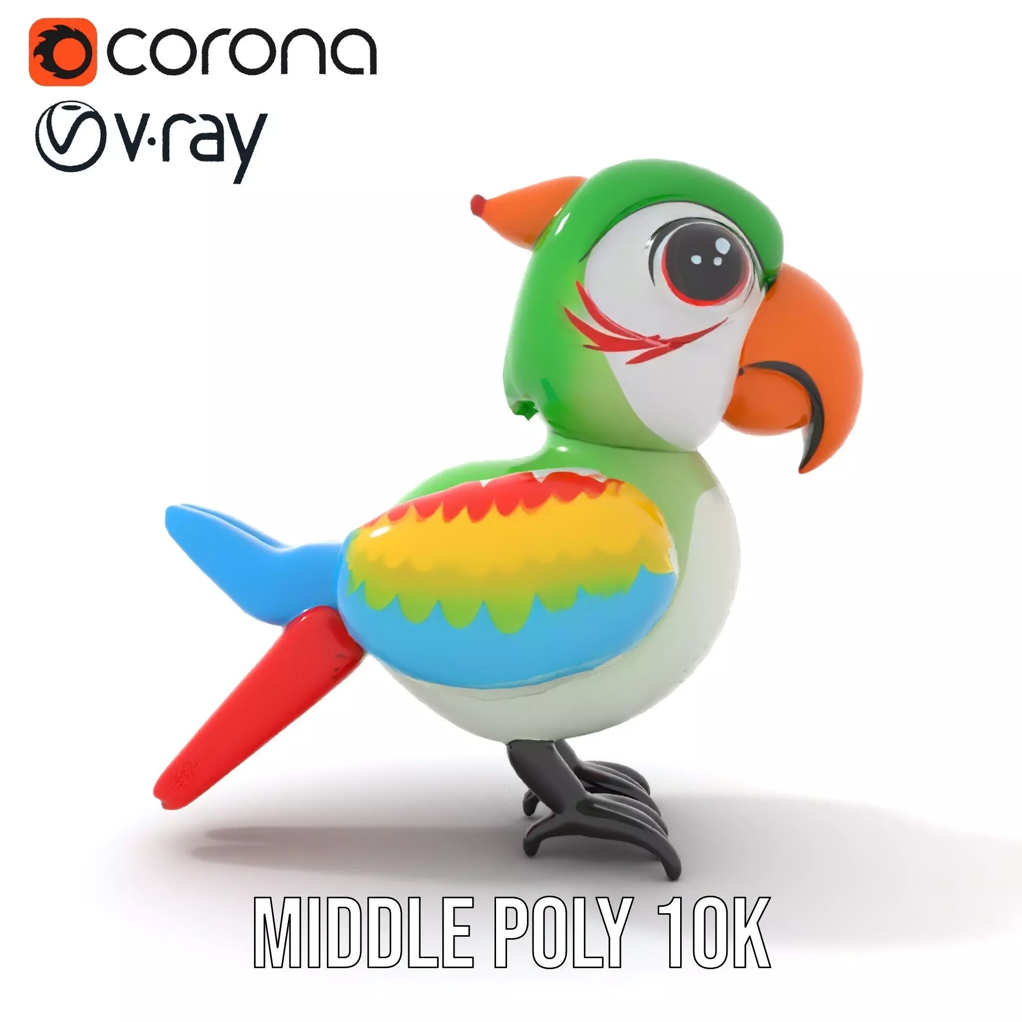Colorful Parrot Float model pack Low-poly 3D model_12