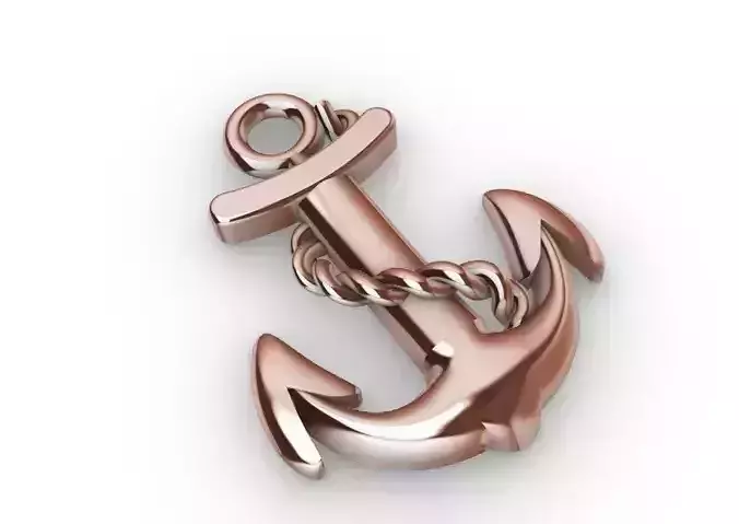 Anchor 3D Pendant with Chain Detail