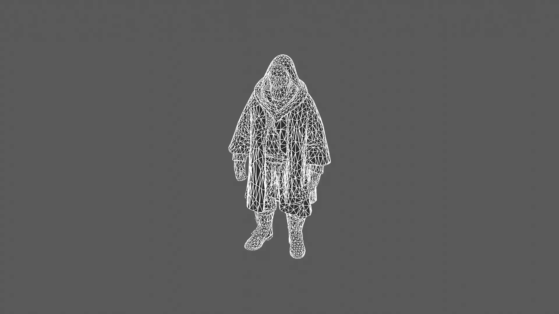 Elderly Wise Man in Hooded Cloak 3D Model 3D model_6