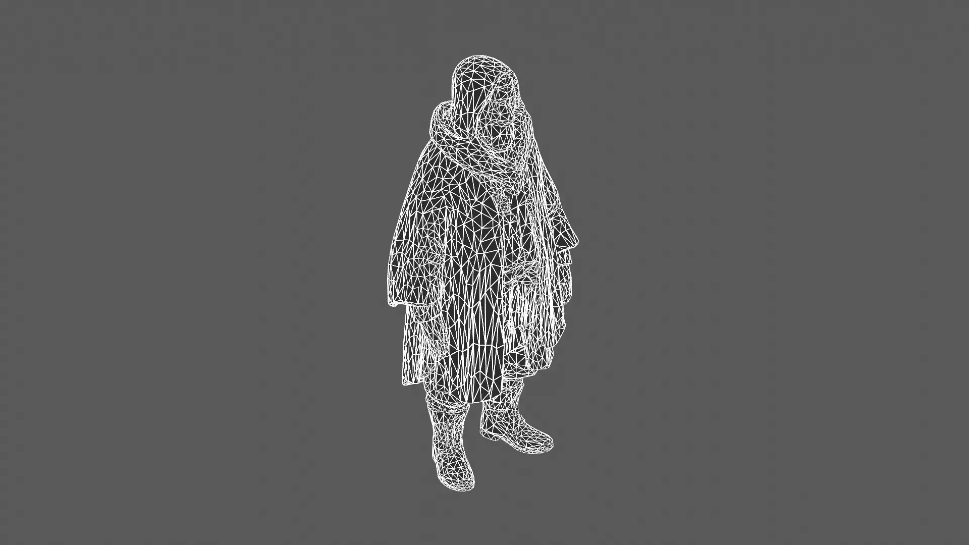 Elderly Wise Man in Hooded Cloak 3D Model 3D model_5